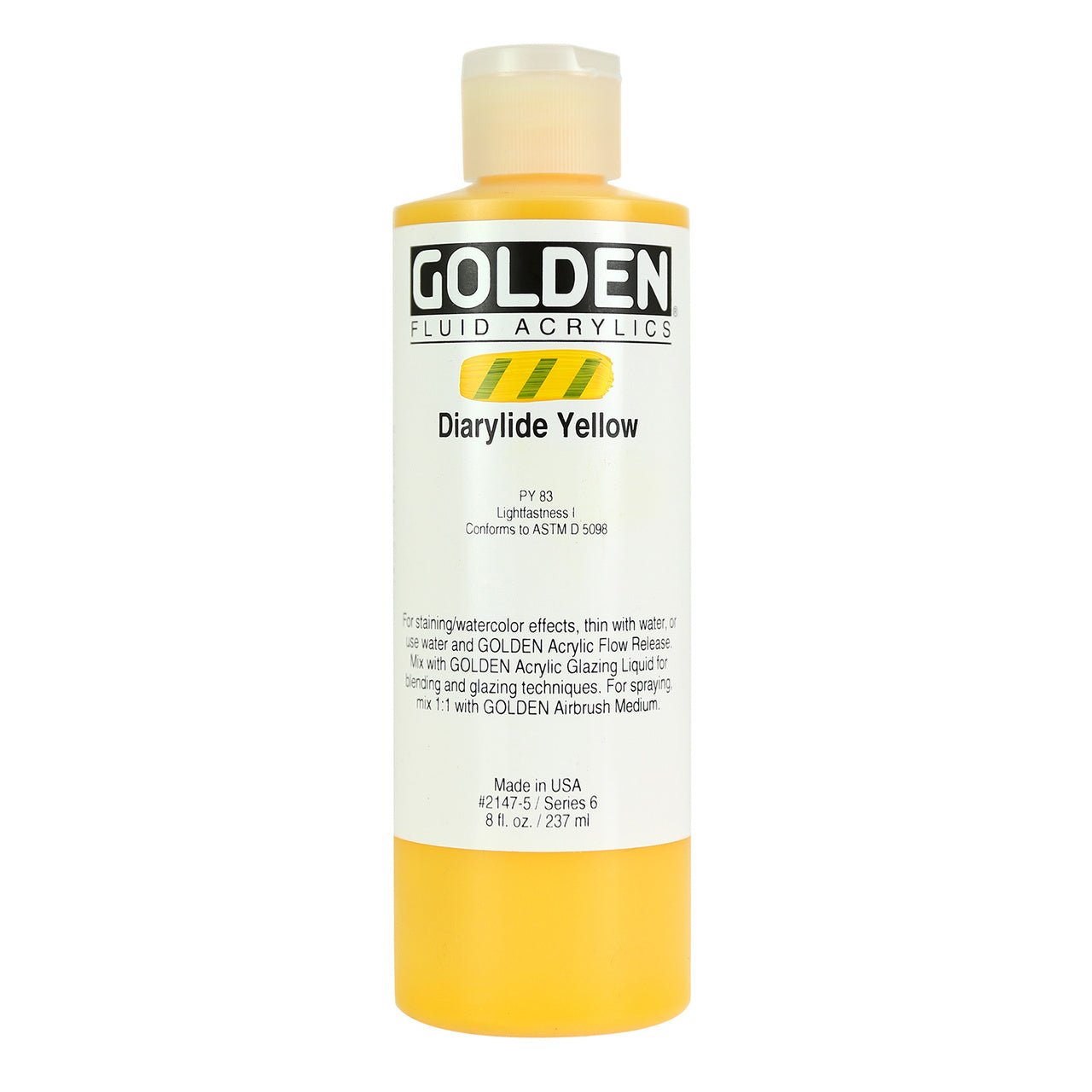 Golden Fluid Acrylic Diarylide Yellow 8 oz - merriartist.com