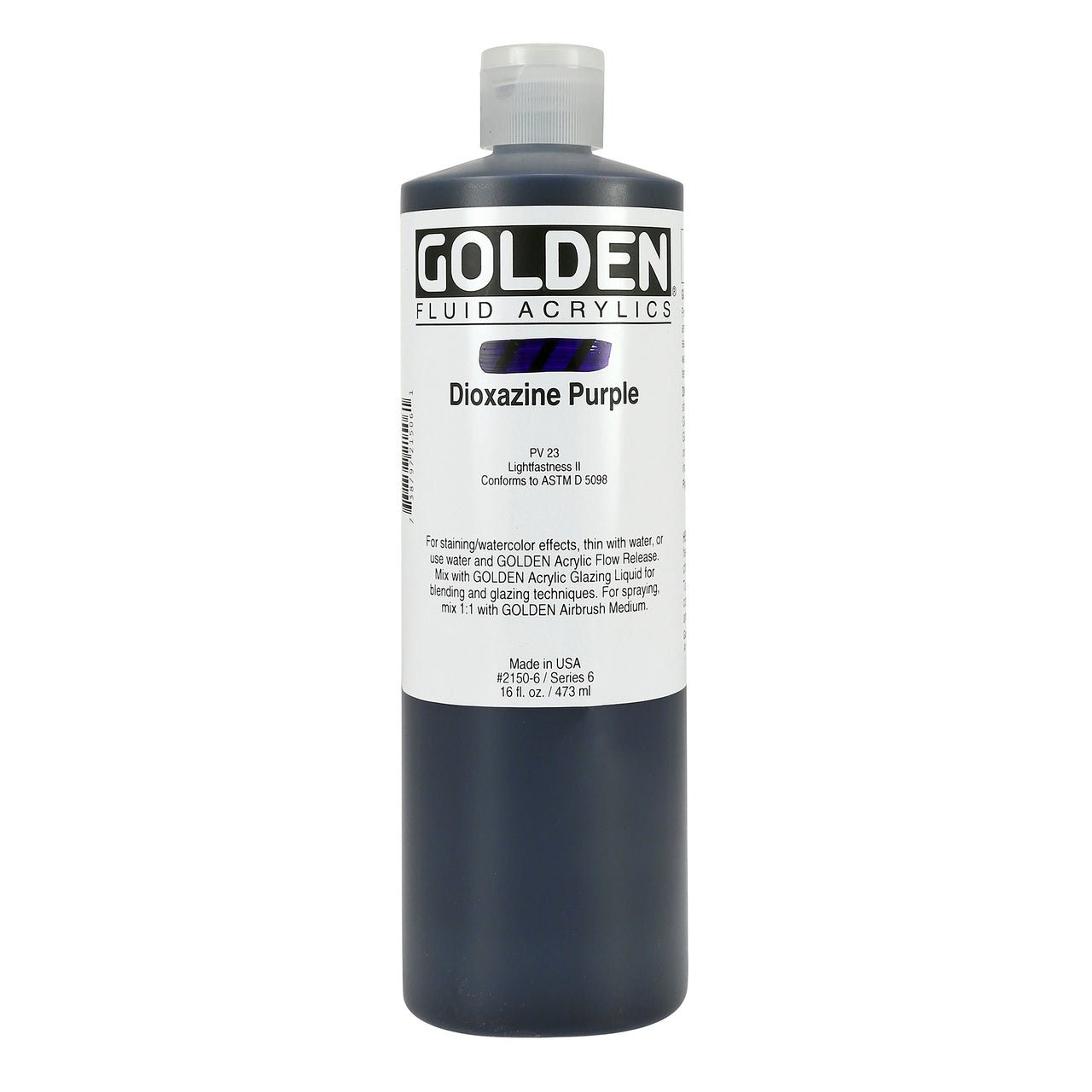 Golden Fluid Acrylic Dioxazine Purple 16 oz - merriartist.com