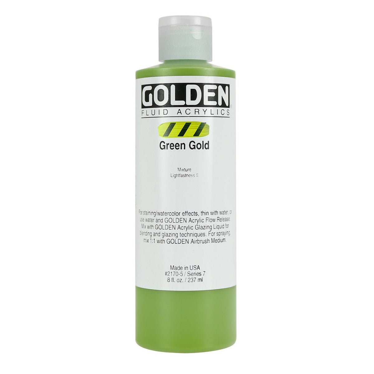 Golden Fluid Acrylic Green Gold 8 oz - merriartist.com