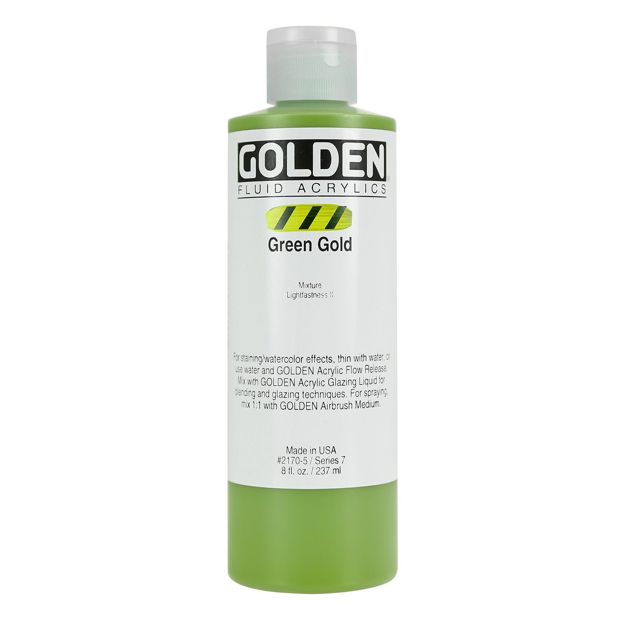 Golden Fluid Acrylic Green Gold 8 oz - merriartist.com