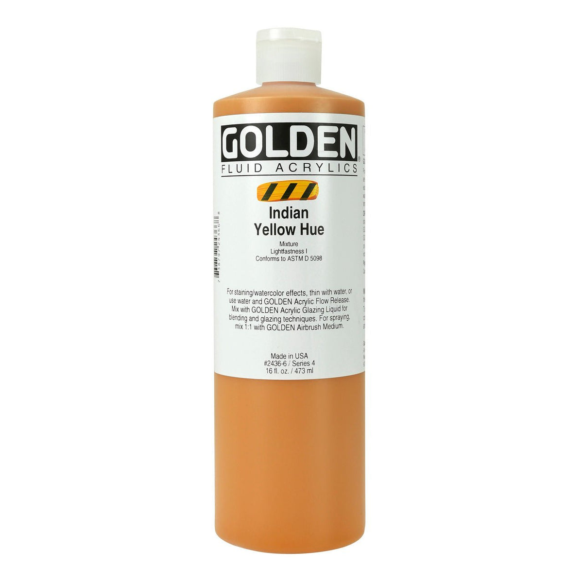 Golden Fluid Acrylic India Yellow Hue 16 oz - merriartist.com