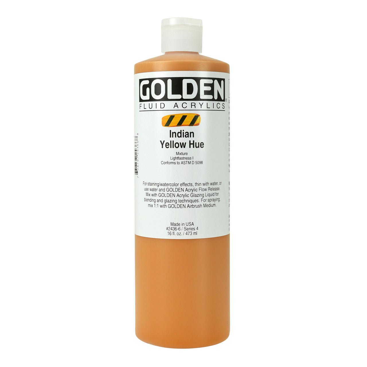 Golden Fluid Acrylic India Yellow Hue 16 oz - merriartist.com