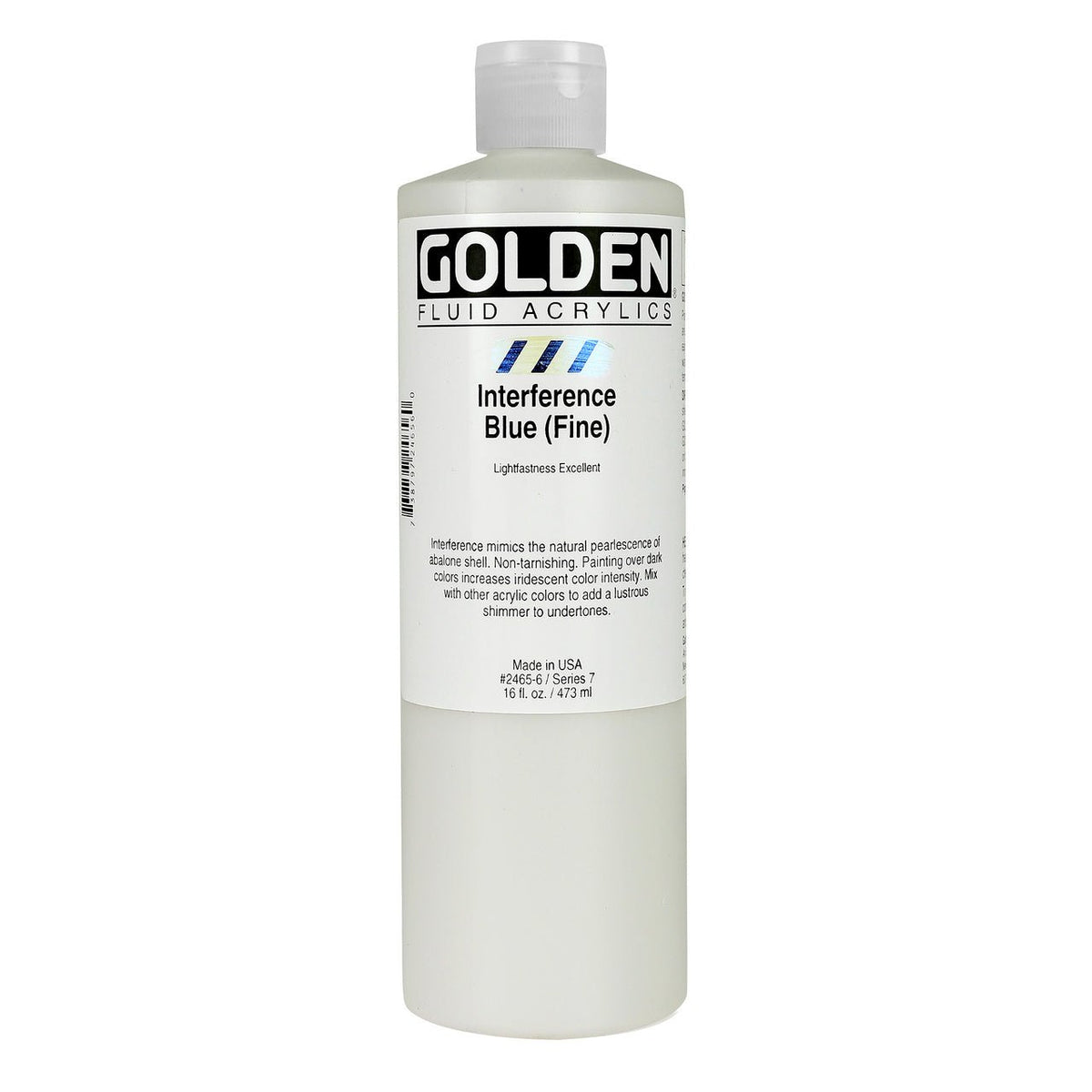 Golden Fluid Acrylic Interference Blue (fine) 16 oz - merriartist.com