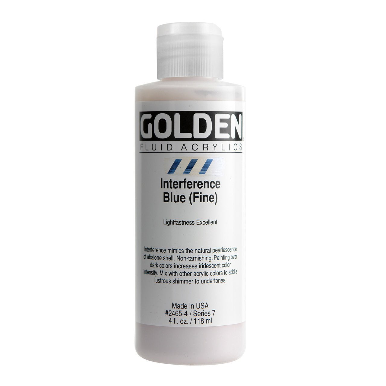 Golden Fluid Acrylic Interference Blue (fine) 4 oz - merriartist.com