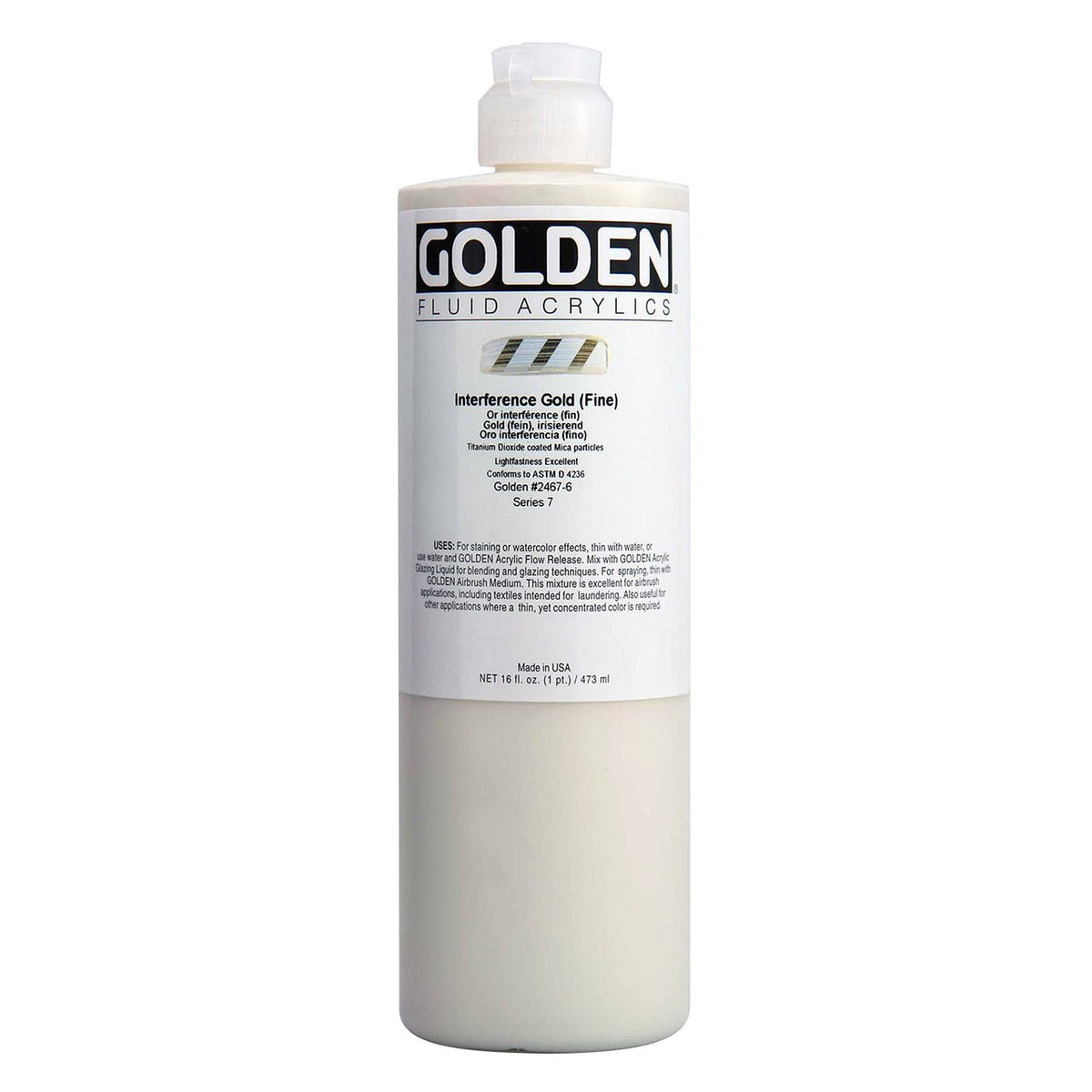 Golden Fluid Acrylic Interference Gold (fine) 16 oz - merriartist.com