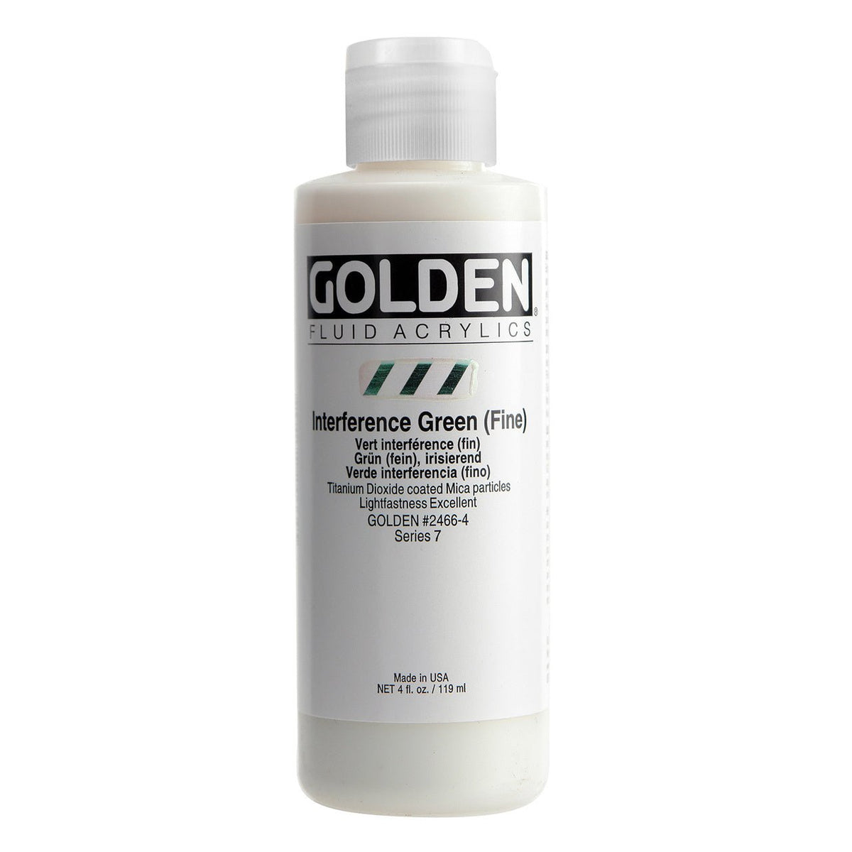Golden Fluid Acrylic Interference Green (fine) 4 oz - merriartist.com