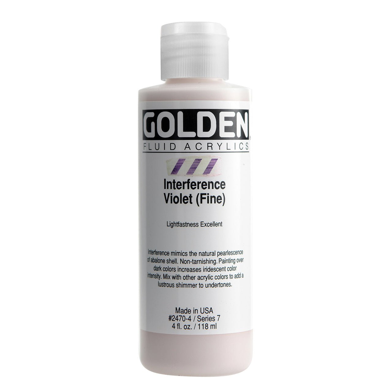 Golden Fluid Acrylic Interference Violet (fine) 4 oz - merriartist.com