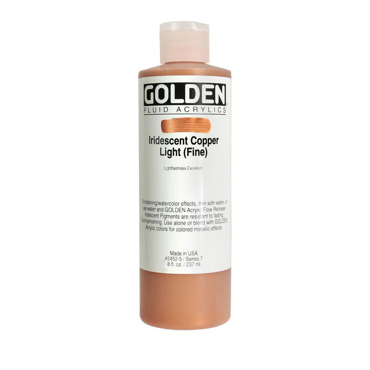 Golden Fluid Acrylic Iridescent Copper Light (fine) 8 oz - merriartist.com