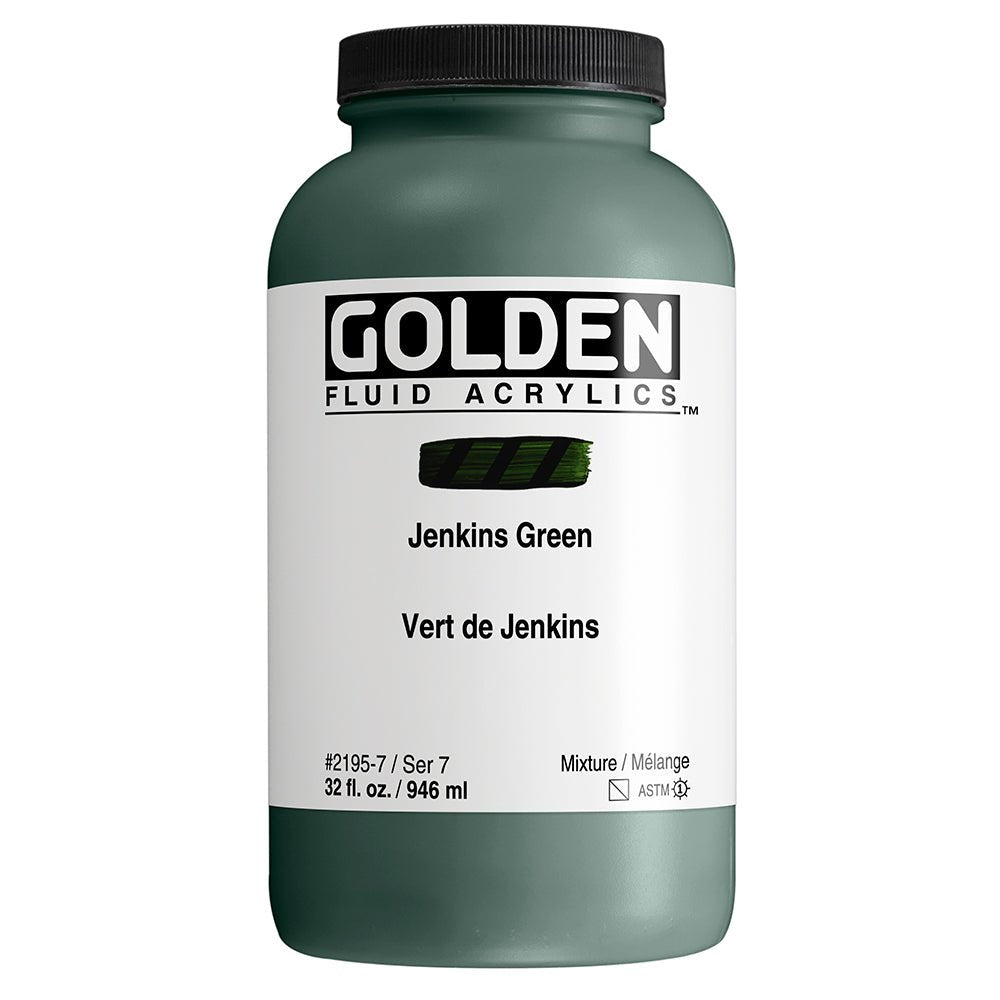 Golden Fluid Acrylic Jenkins Green 32 oz - merriartist.com