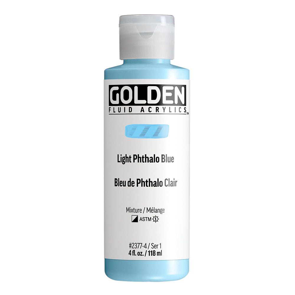 Golden Fluid Acrylic Light Phthalo Blue 4 oz (pre-order) - The Merri Artist - merriartist.com