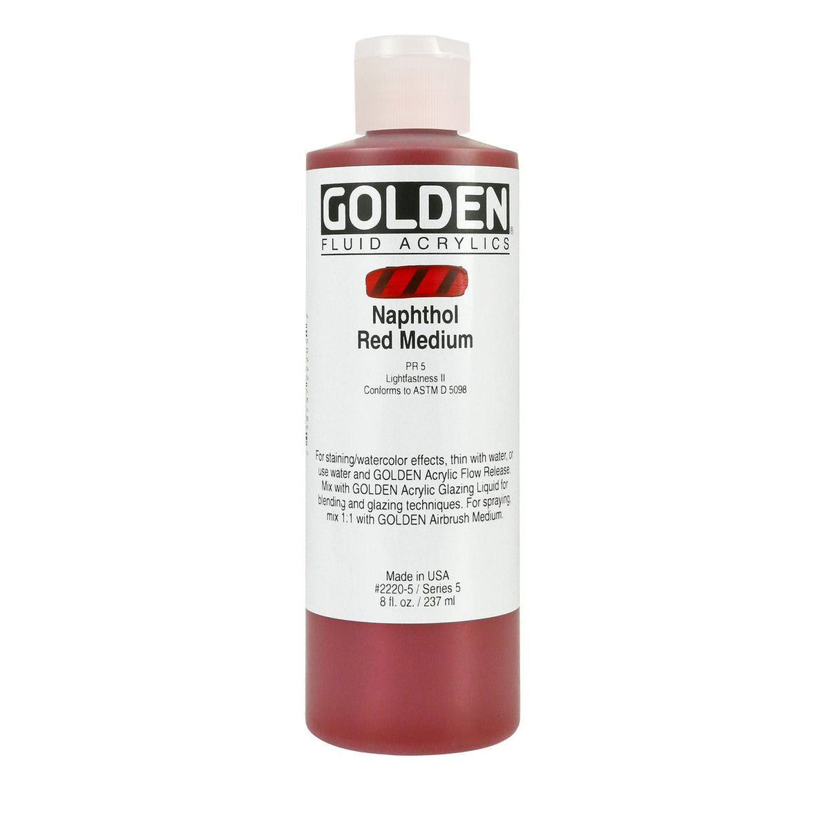 Golden Fluid Acrylic Naphthol Red Medium 8 oz - merriartist.com