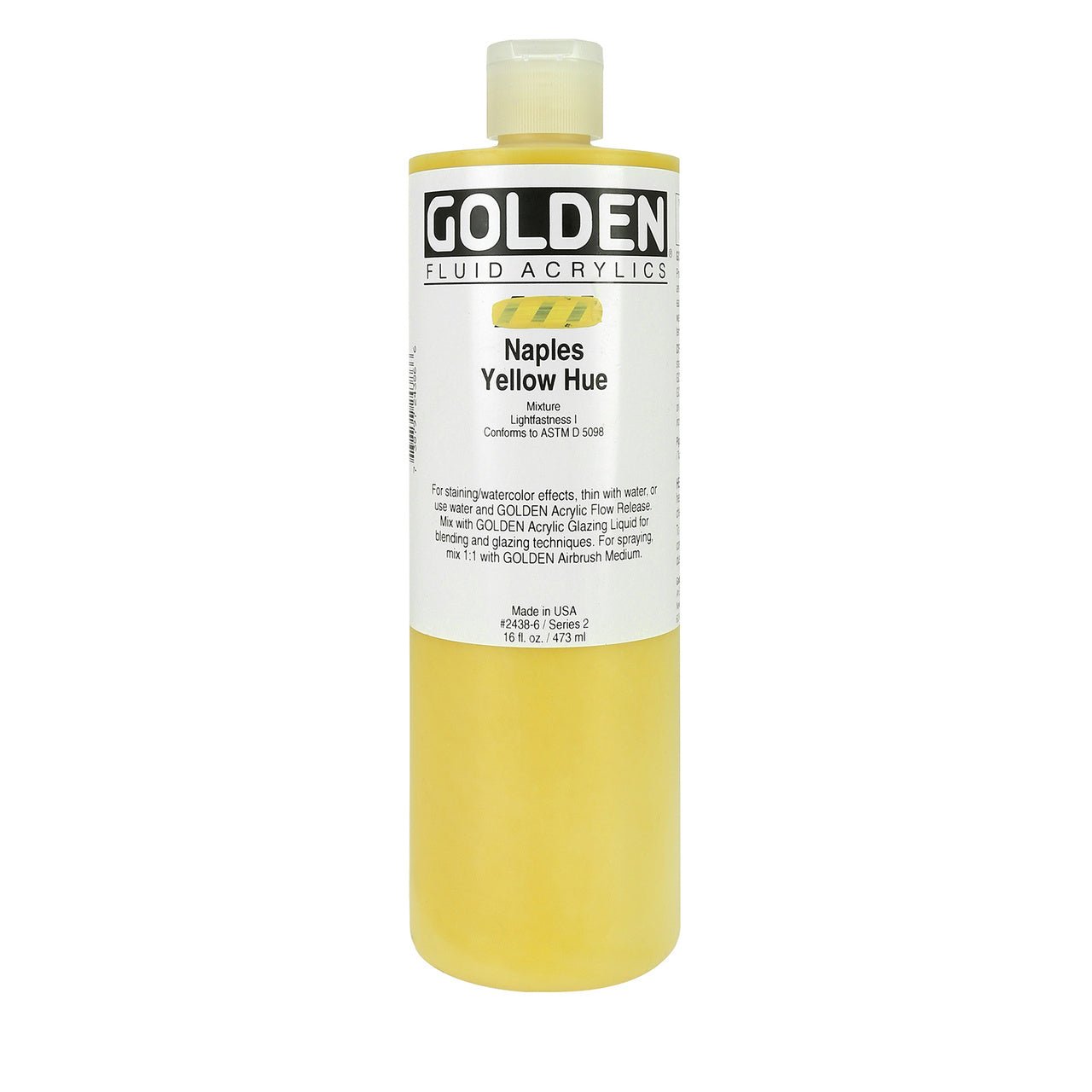 Golden Fluid Acrylic Naples Yellow Hue 16 oz - merriartist.com