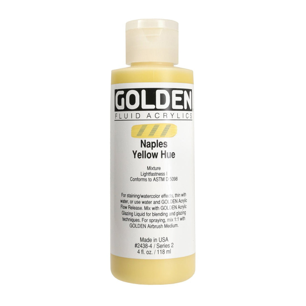 Golden Fluid Acrylic Naples Yellow Hue 4 oz - merriartist.com