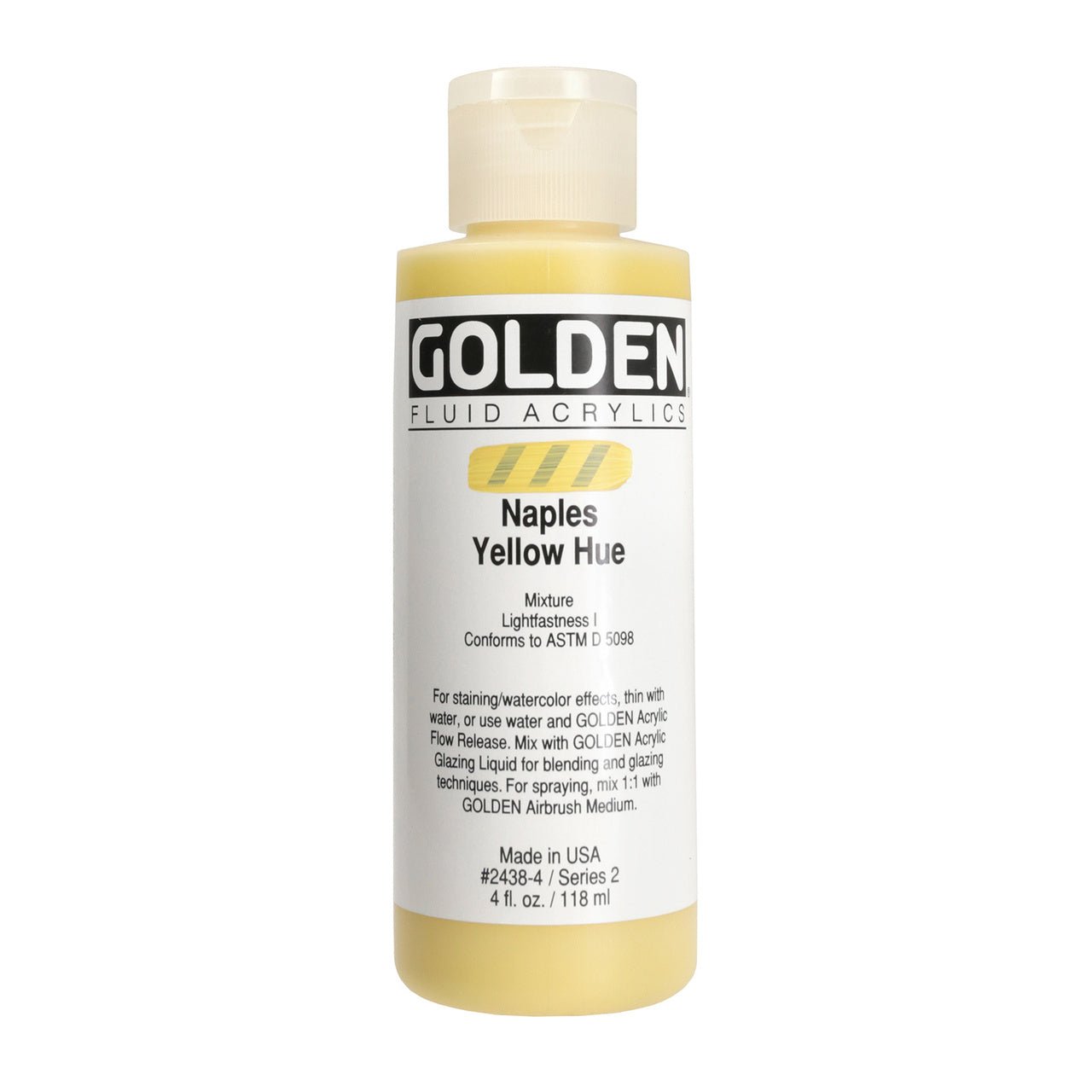 Golden Fluid Acrylic Naples Yellow Hue 4 oz - merriartist.com