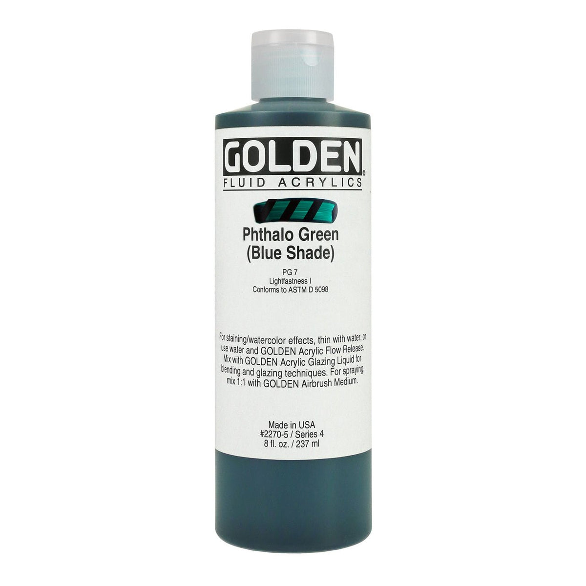 Golden Fluid Acrylic Phthalo Green (blue shade) 8 oz - merriartist.com