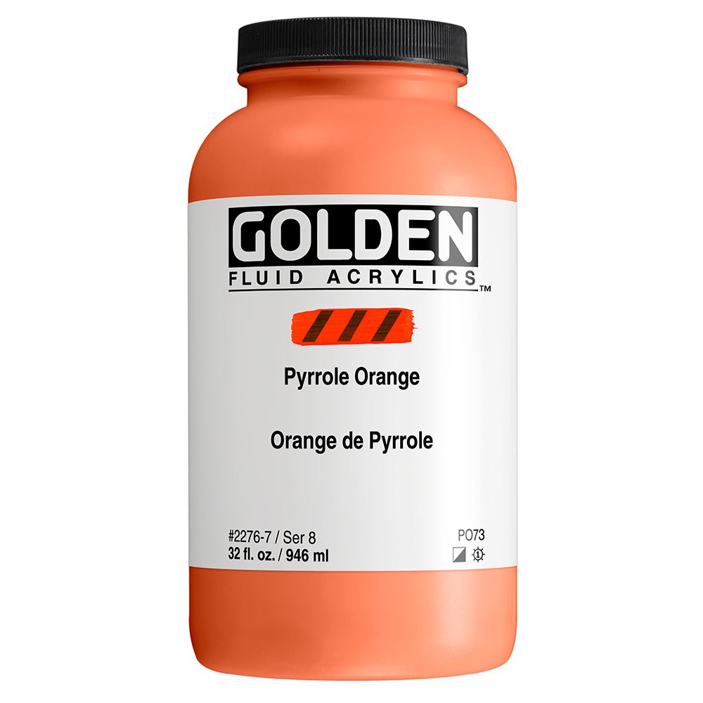 Golden Fluid Acrylic Pyrrole Orange 32 oz - merriartist.com