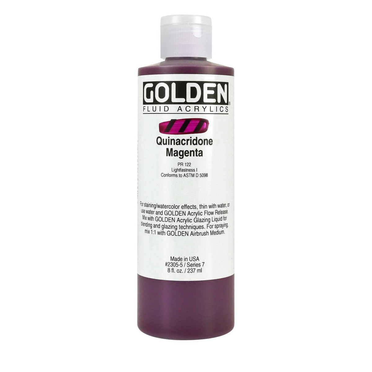 Golden Fluid Acrylic Quinacridone Magenta 8 oz - merriartist.com