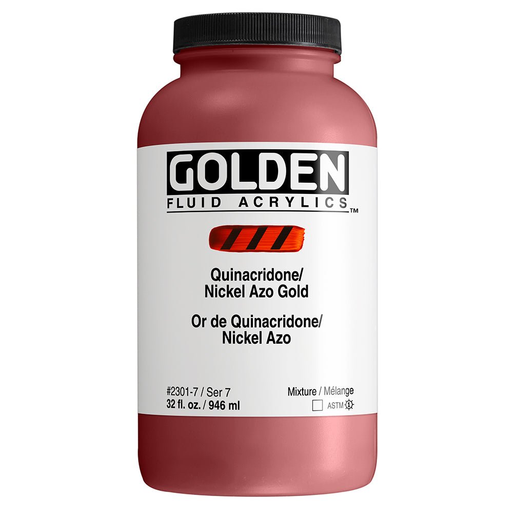 Golden Fluid Acrylic Quinacridone Nickel Azo Gold 32 oz - merriartist.com