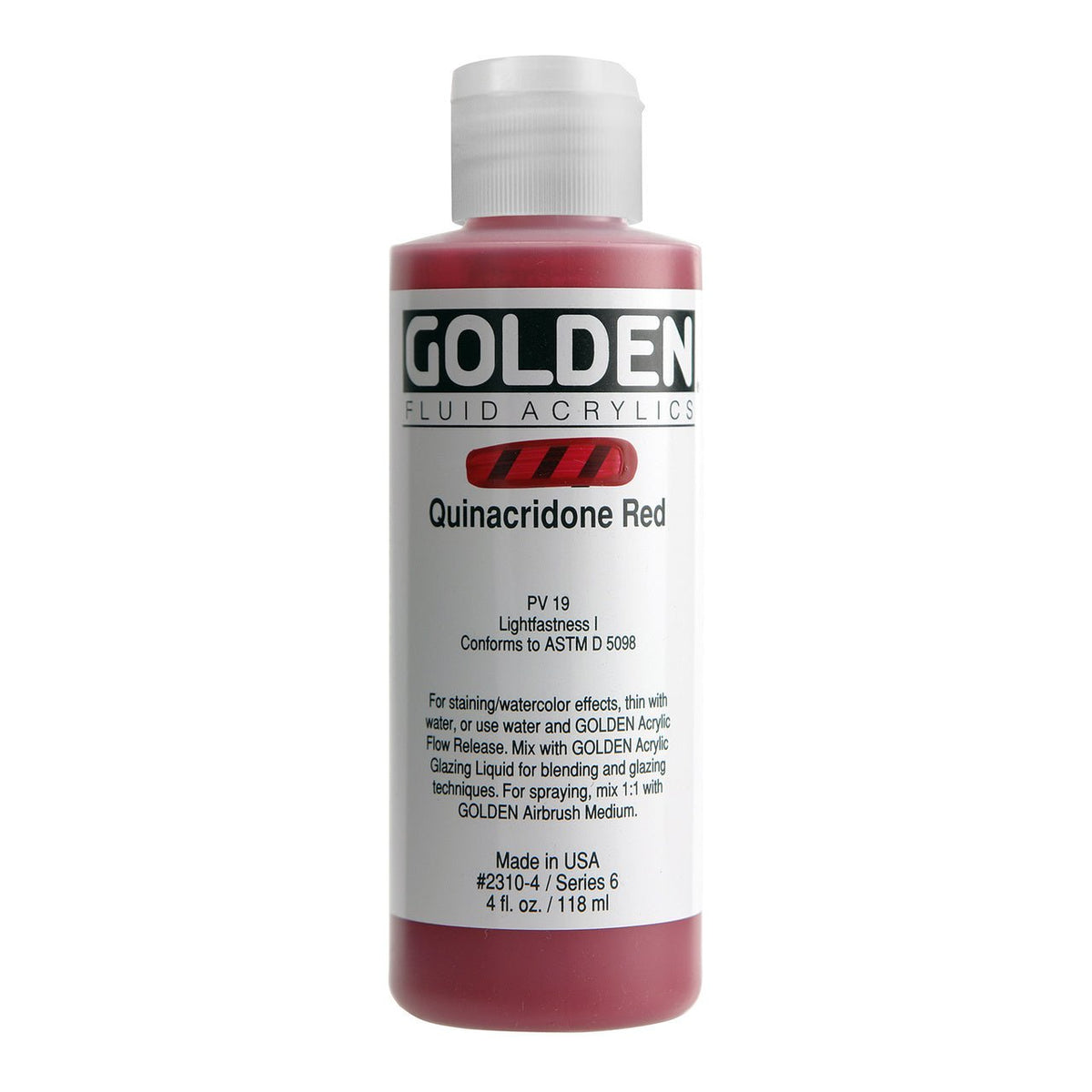 Golden Fluid Acrylic Quinacridone Red 4 oz - merriartist.com