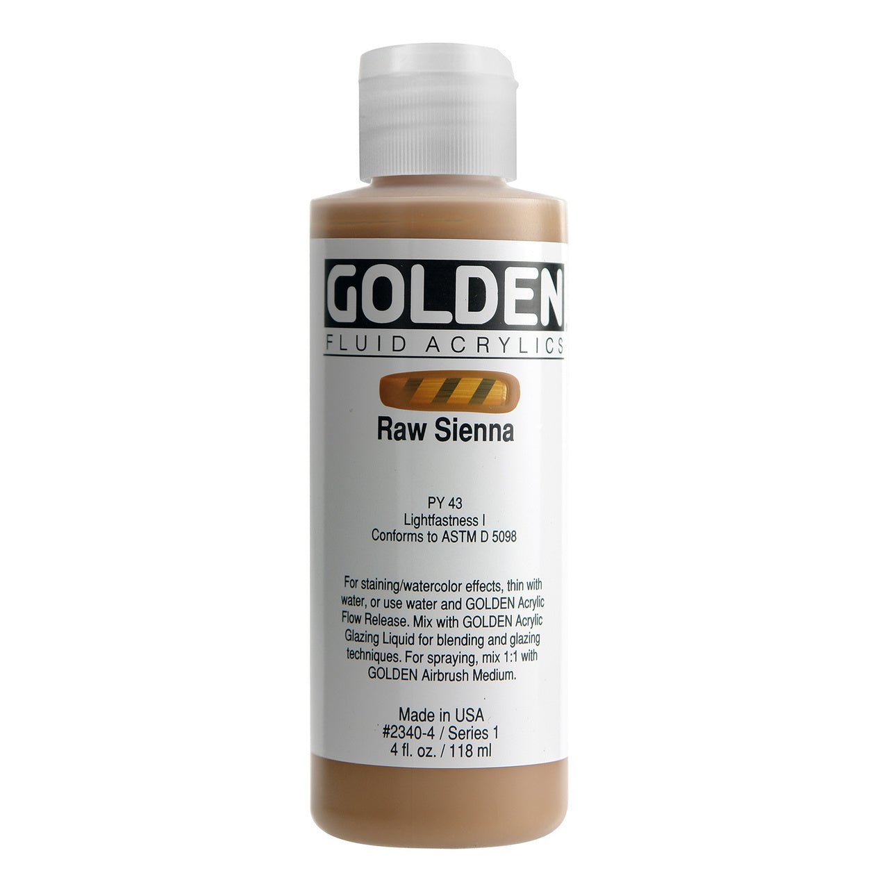 Golden High Flow Acrylic Raw Sienna 4 oz