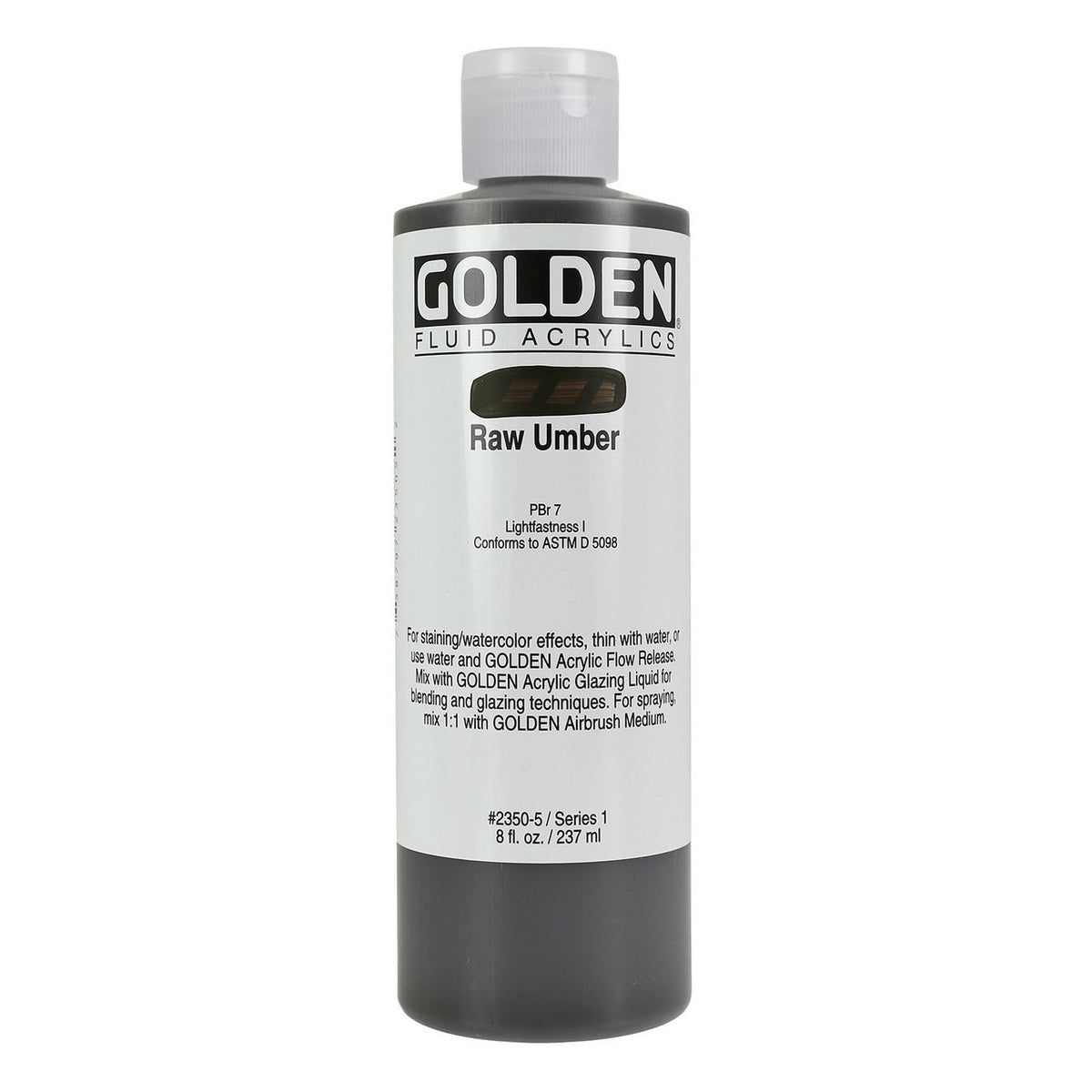 Golden Fluid Acrylic Raw Umber 8 oz - merriartist.com