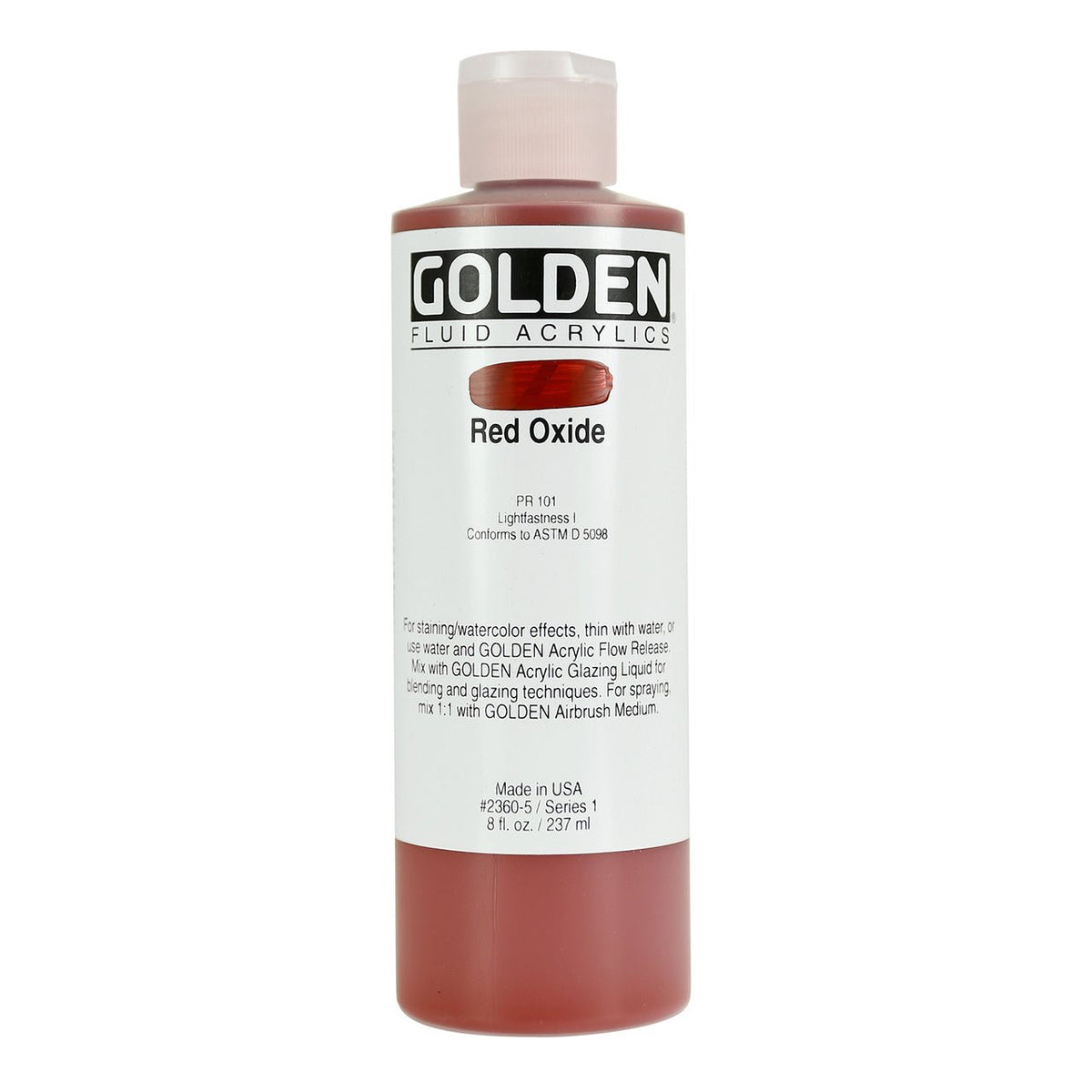 Golden Fluid Acrylic Red Oxide 8 oz - merriartist.com