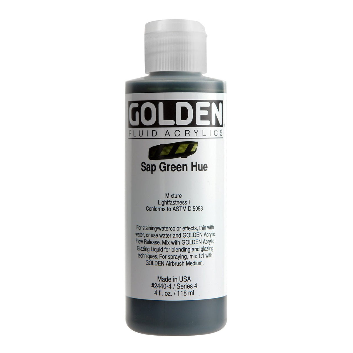 Golden Fluid Acrylic Sap Green Hue 4 oz - merriartist.com