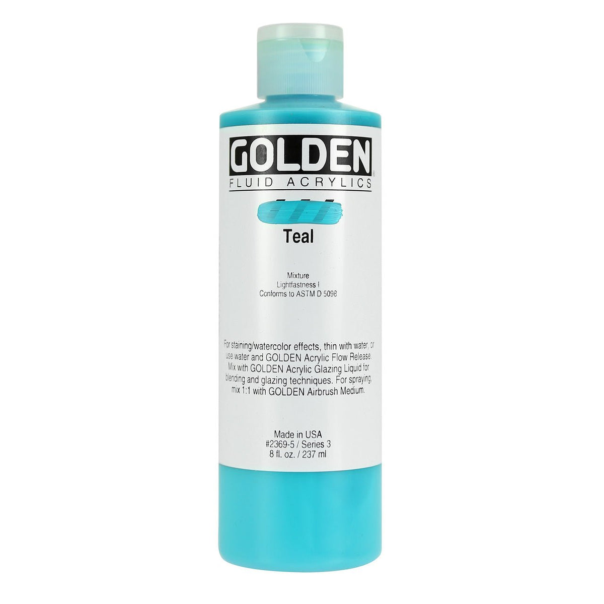Golden Fluid Acrylic Teal 8 oz - merriartist.com