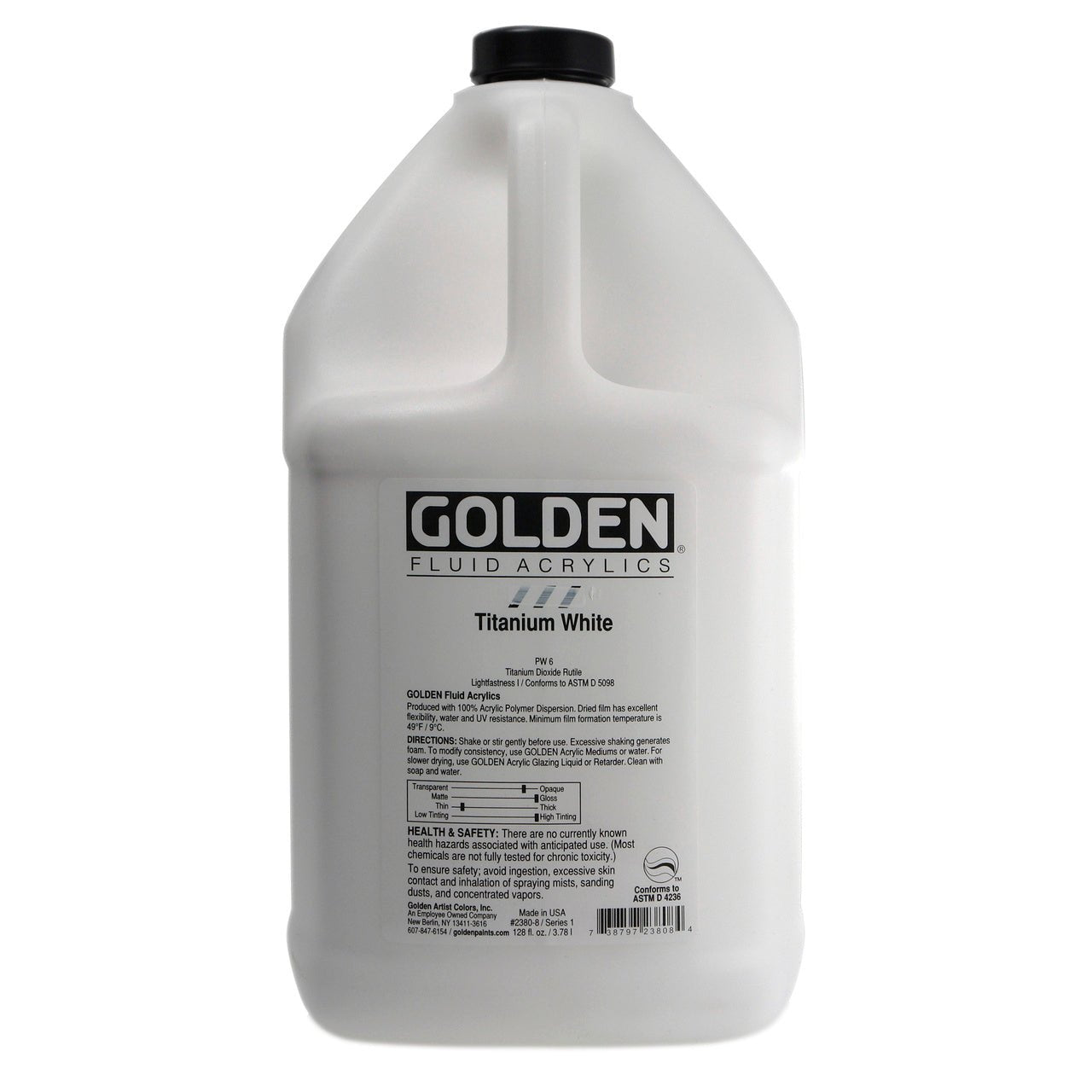 Golden Fluid Acrylic Titanium White 128 oz - merriartist.com