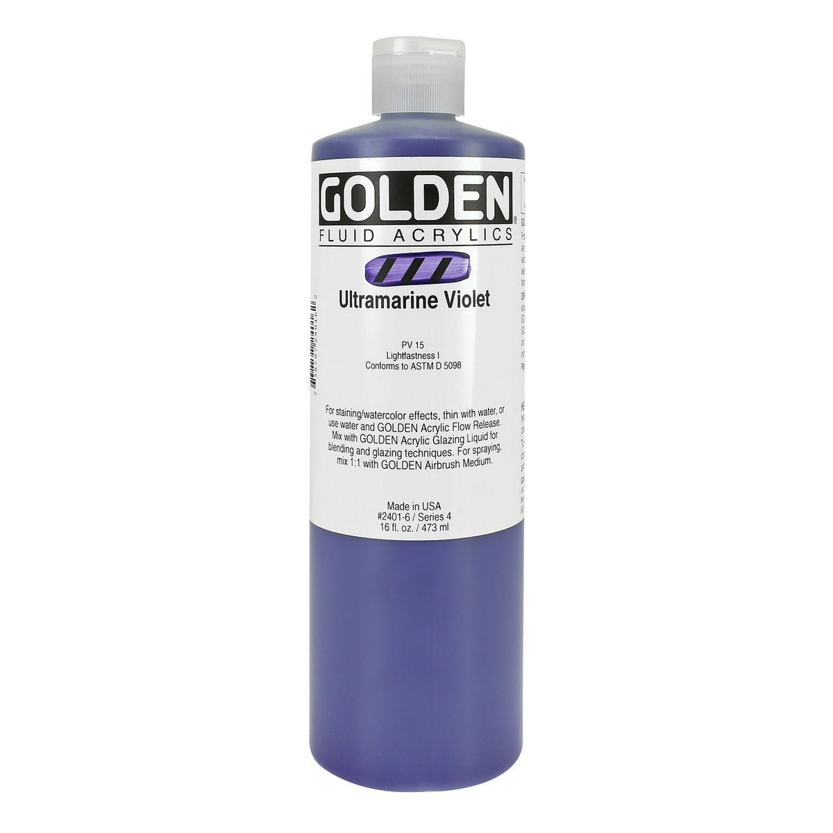 Golden Fluid Acrylic Ultramarine Violet 16 oz - merriartist.com