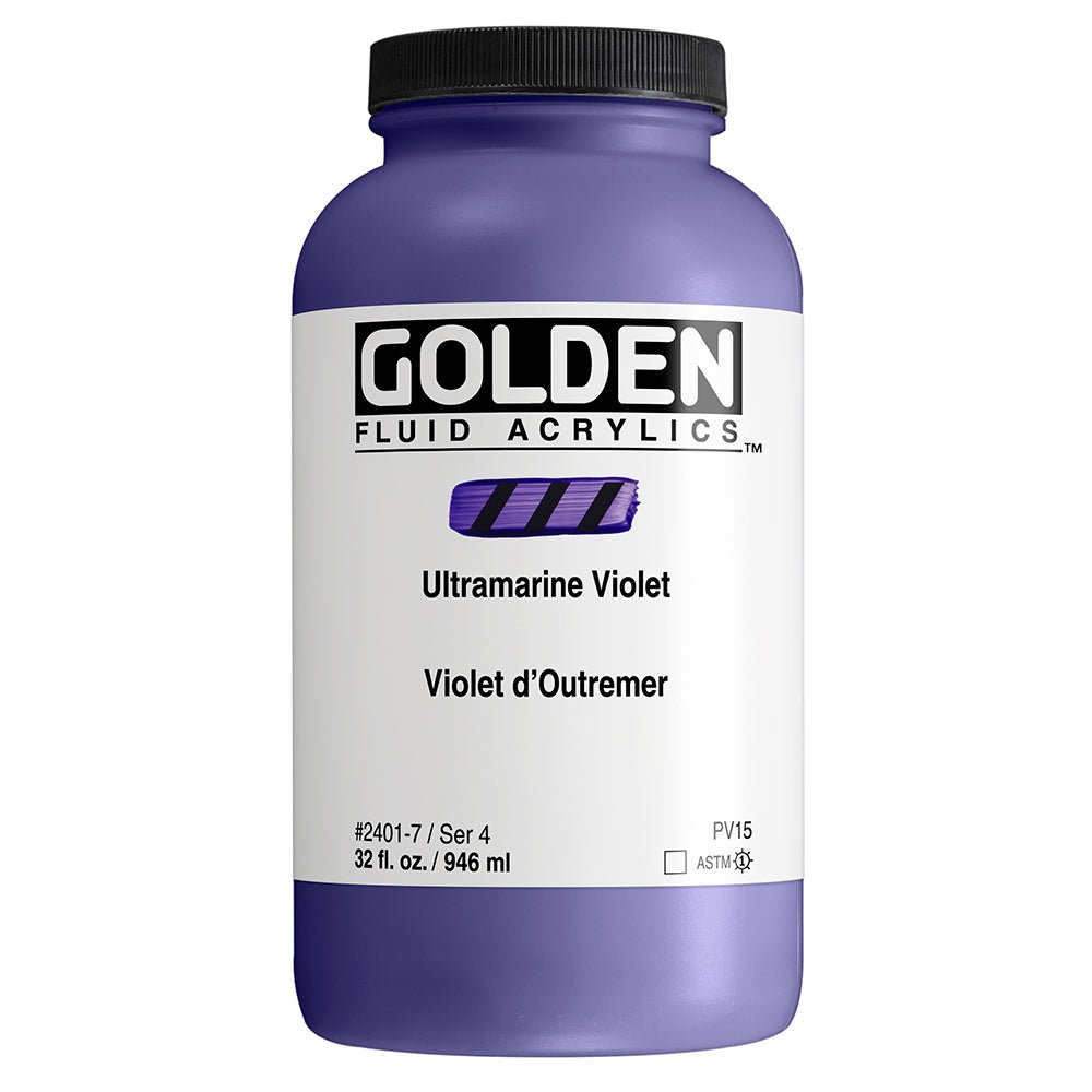 Golden Fluid Acrylic Ultramarine Violet 32 oz - merriartist.com