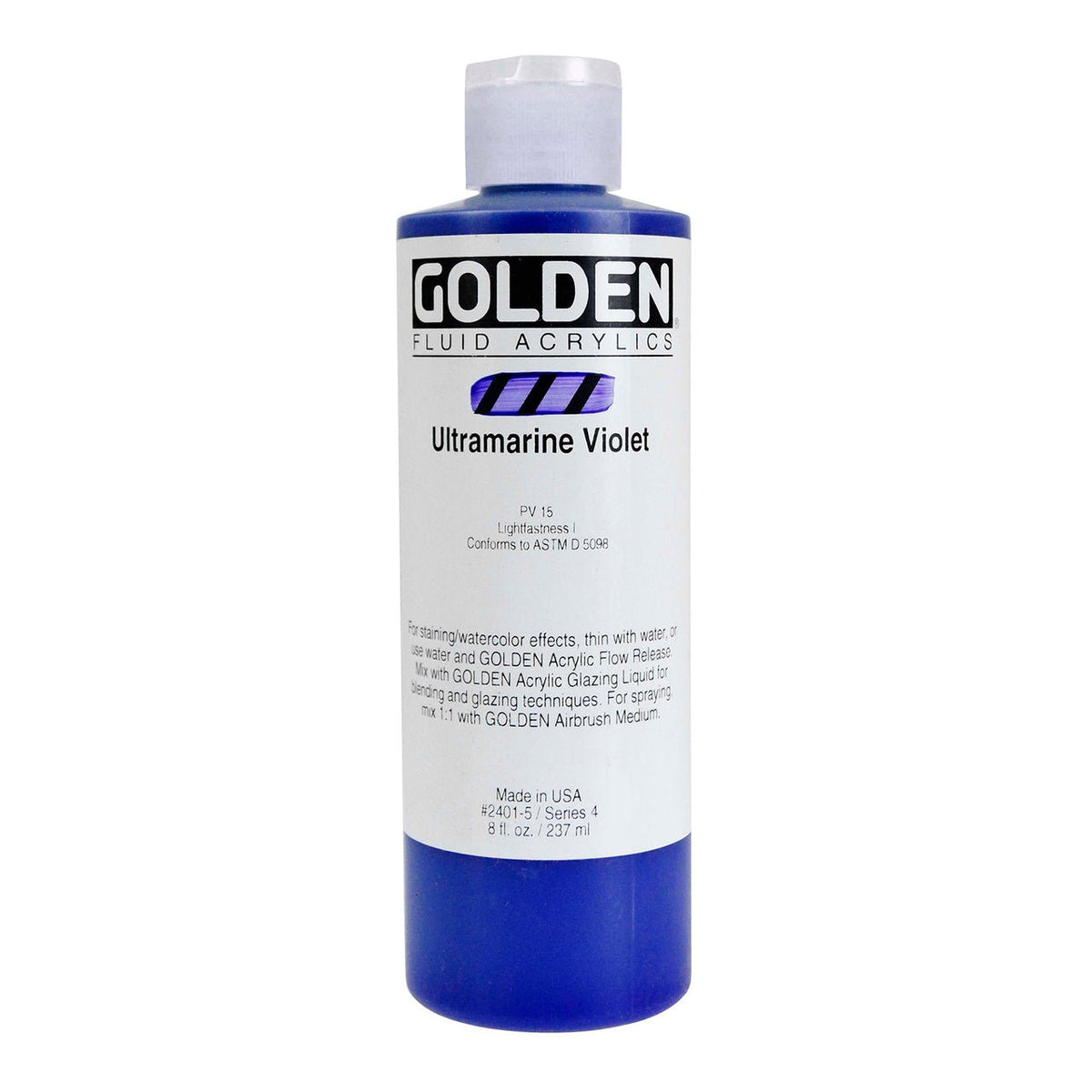 Golden Fluid Acrylic Ultramarine Violet 8 oz - merriartist.com