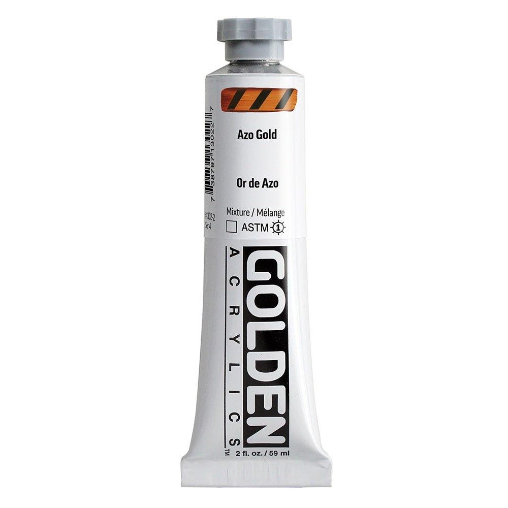 Golden Heavy Body Acrylic Azo Gold 2 oz (pre-order) - The Merri Artist - merriartist.com