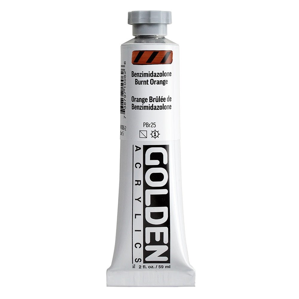 Golden Heavy Body Acrylic Benzimidazolone Burnt Orange 2 oz (pre-order) - The Merri Artist - merriartist.com