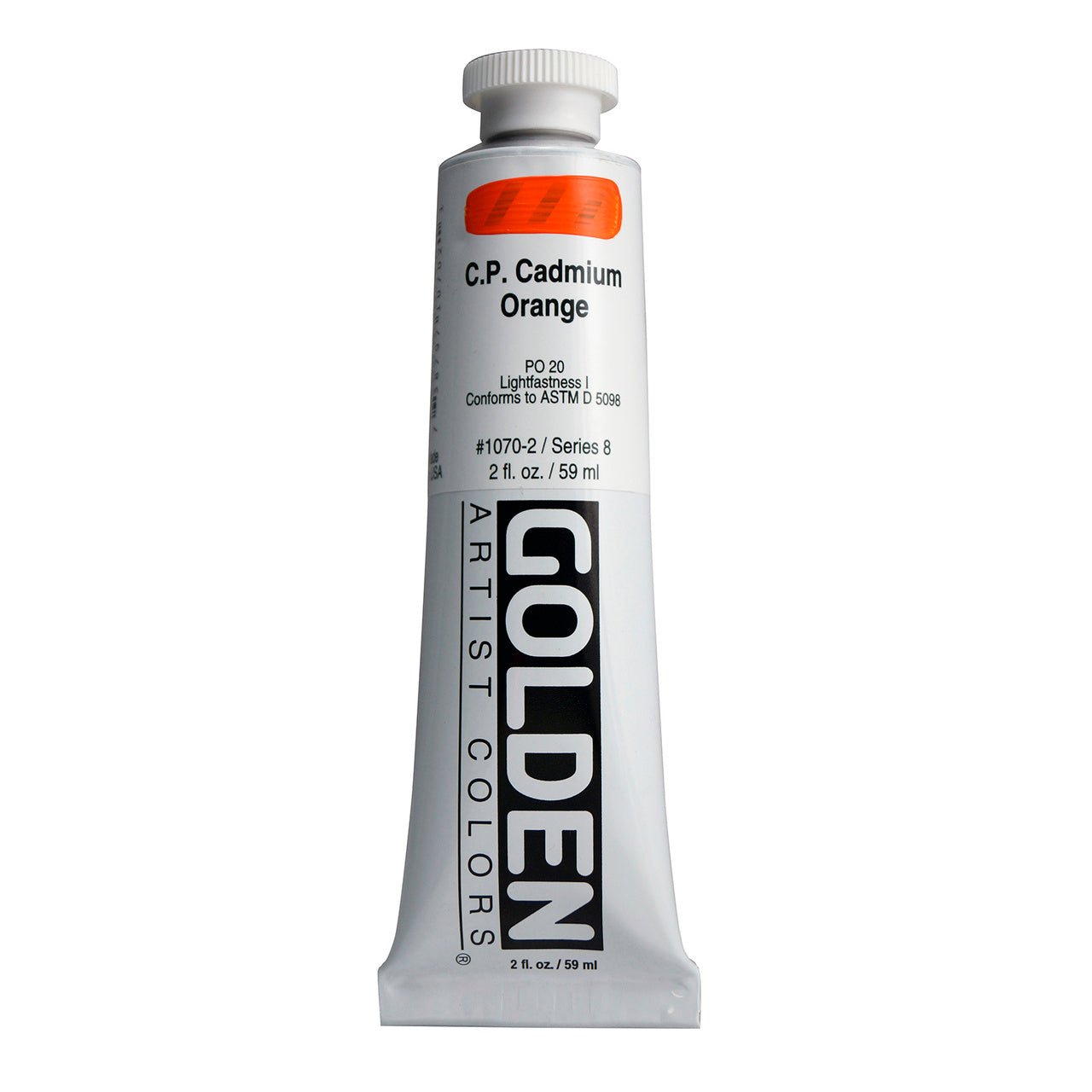 Golden Heavy Body Acrylic Cadmium Orange 2 oz - merriartist.com