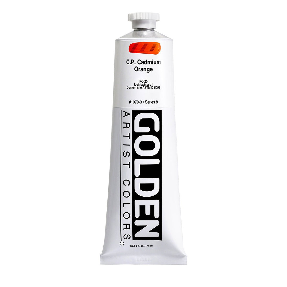 Golden Heavy Body Acrylic Cadmium Orange 5 oz - merriartist.com