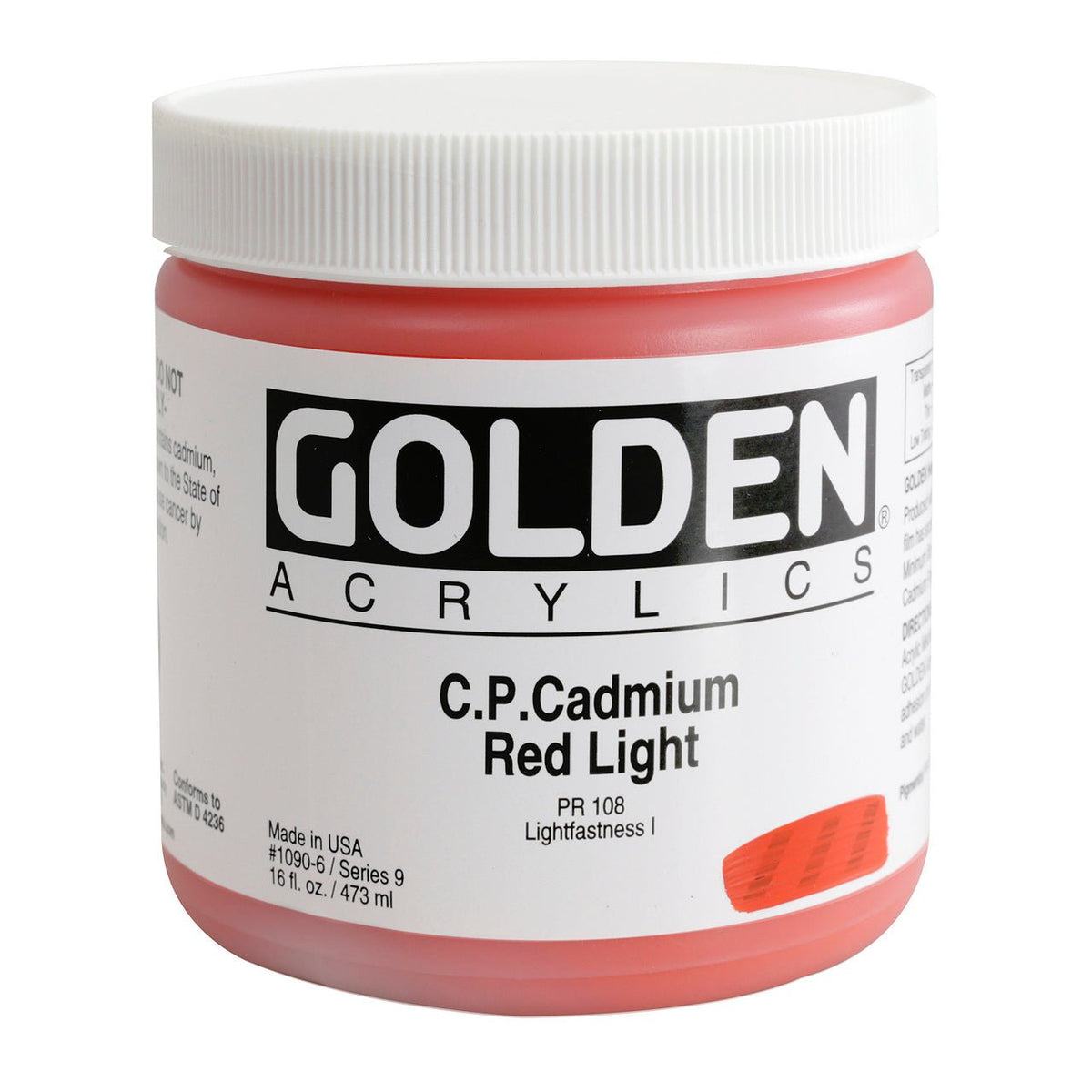 Golden Heavy Body Acrylic Cadmium Red Light 16 oz - merriartist.com