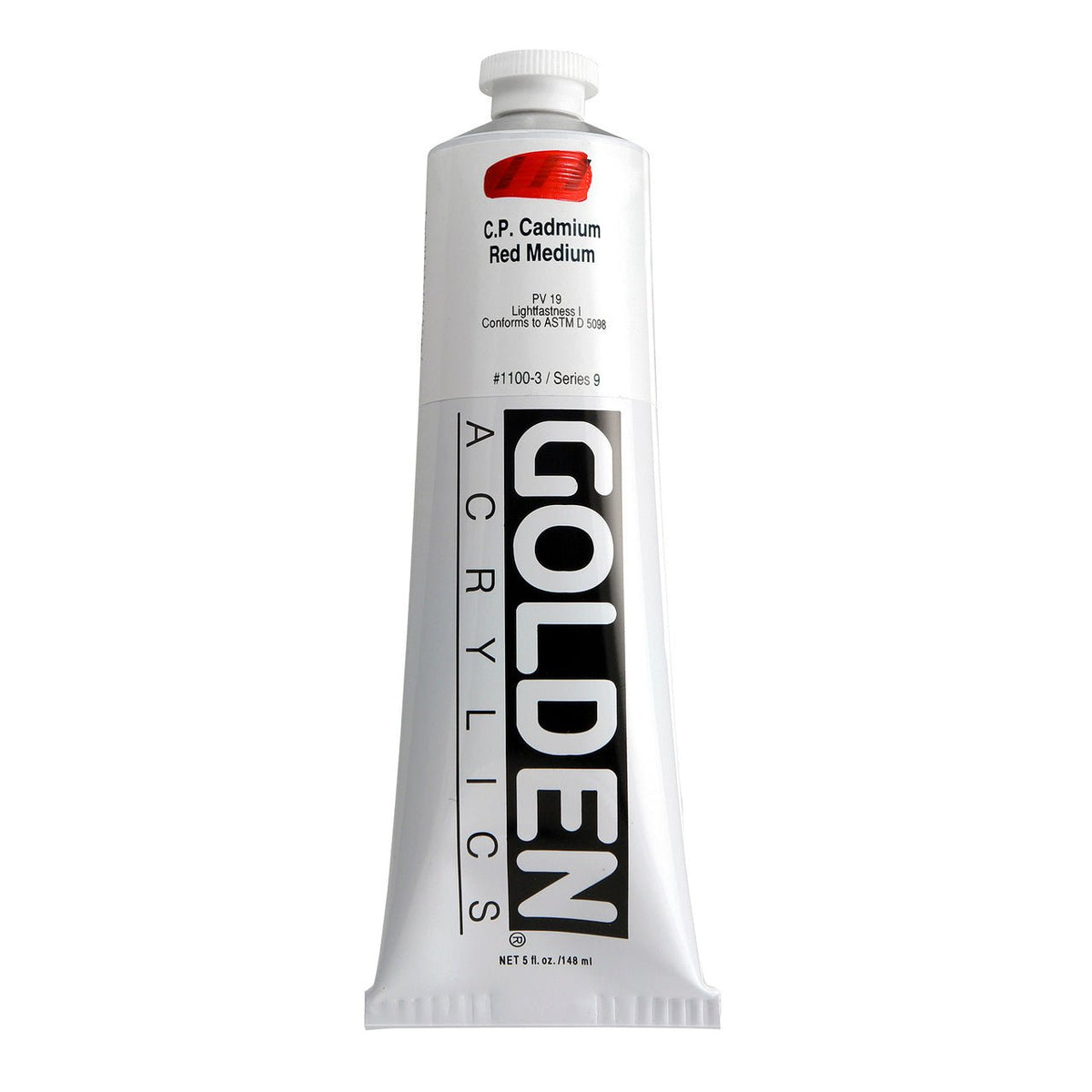 Golden Heavy Body Acrylic Cadmium Red Medium 5 oz - merriartist.com