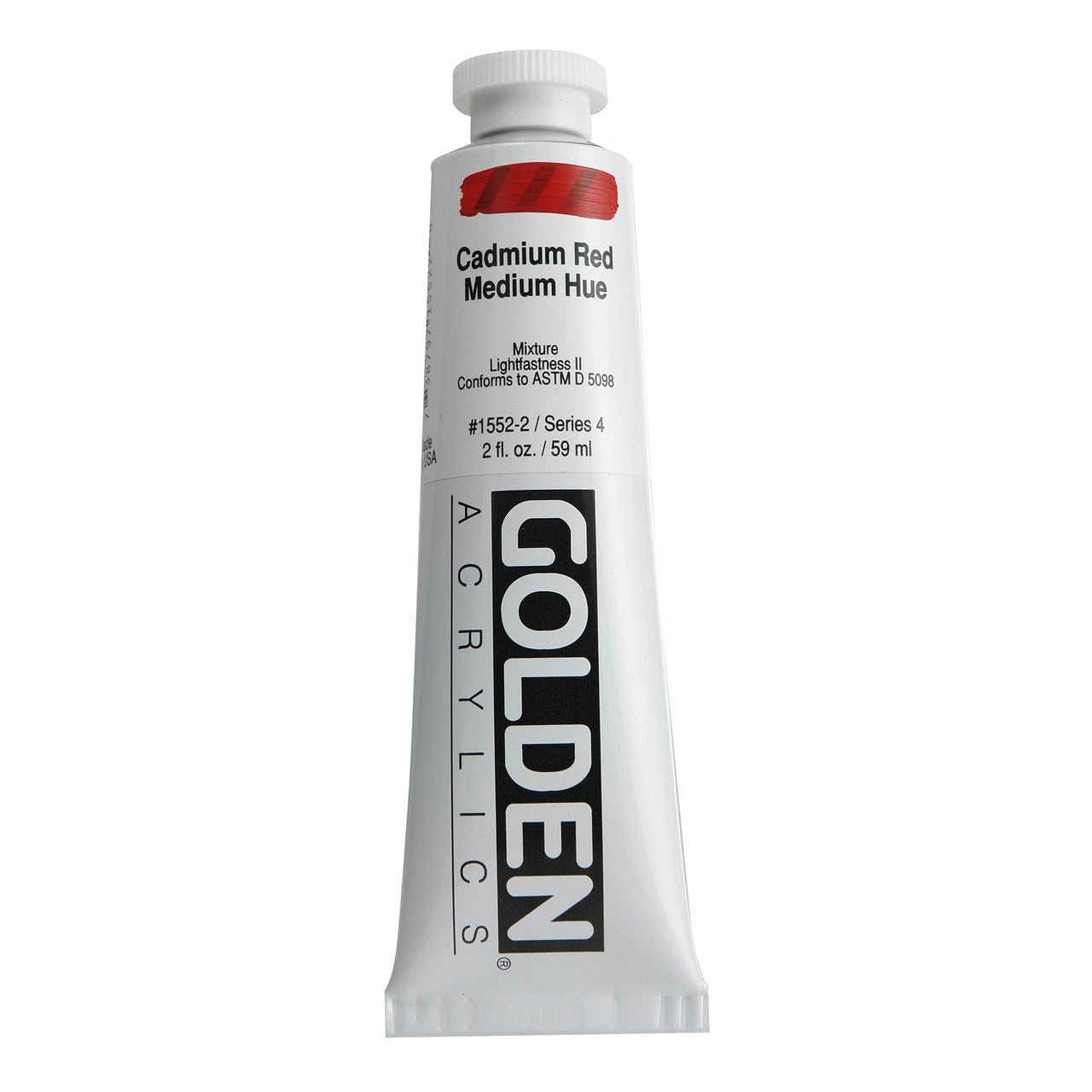 Golden Heavy Body Acrylic Cadmium Red Medium Hue 2 oz - merriartist.com