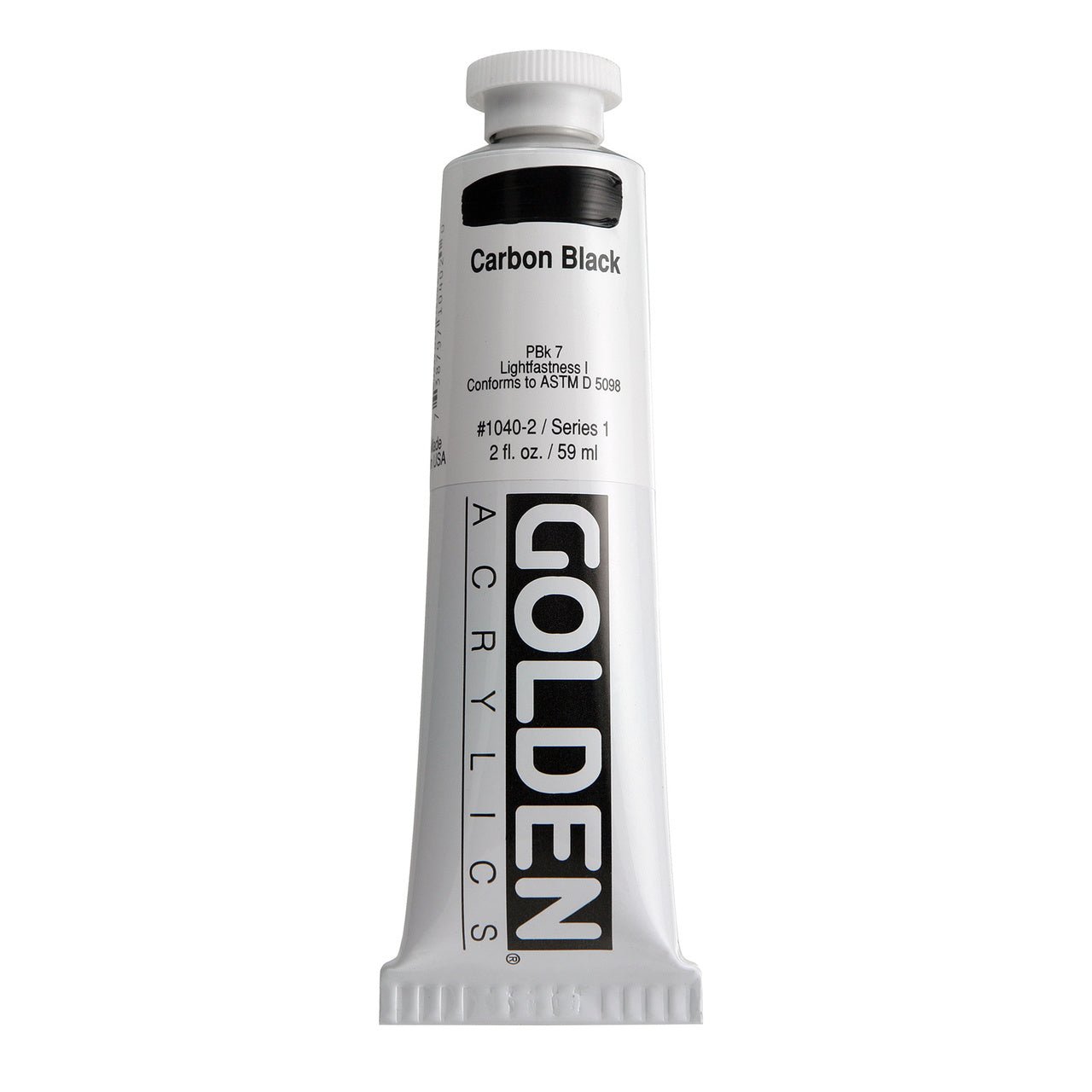 Golden Heavy Body Acrylic Carbon Black 2 oz - merriartist.com