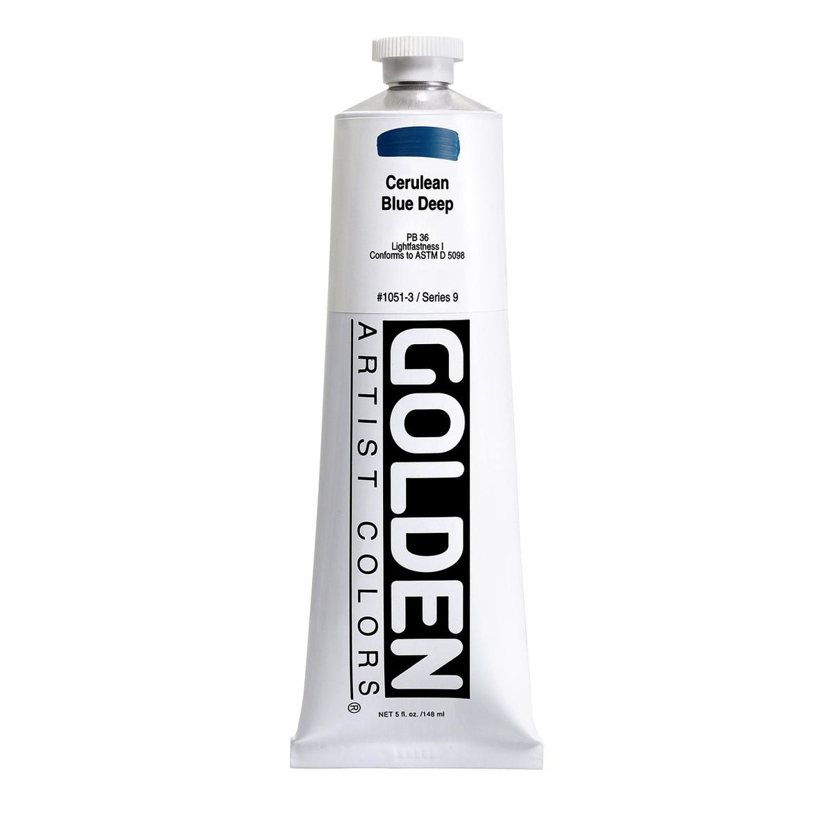 Golden Heavy Body Acrylic Cerulean Blue Deep 5 oz - merriartist.com