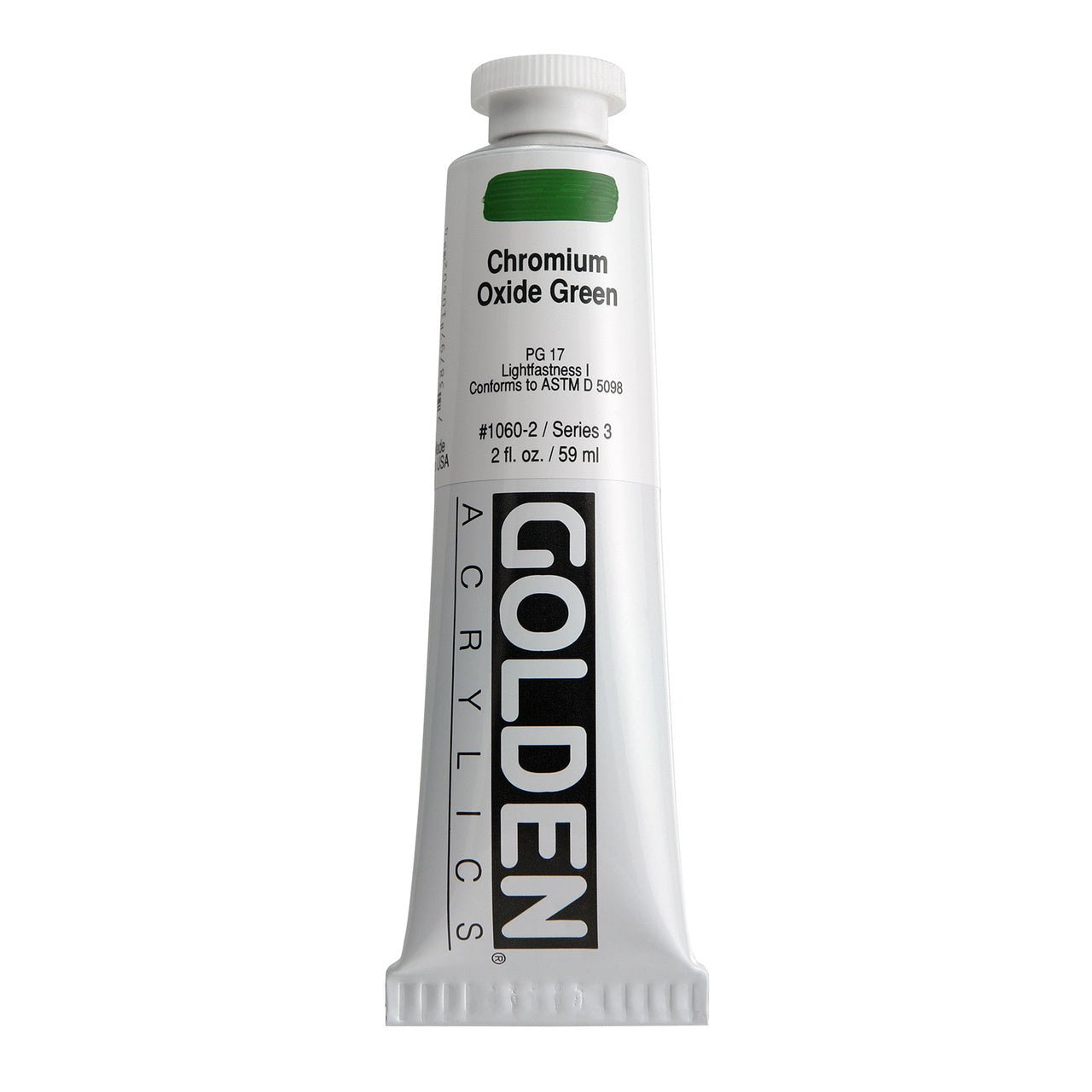 Golden Heavy Body Acrylic Chromium Oxide Green 2 oz - merriartist.com