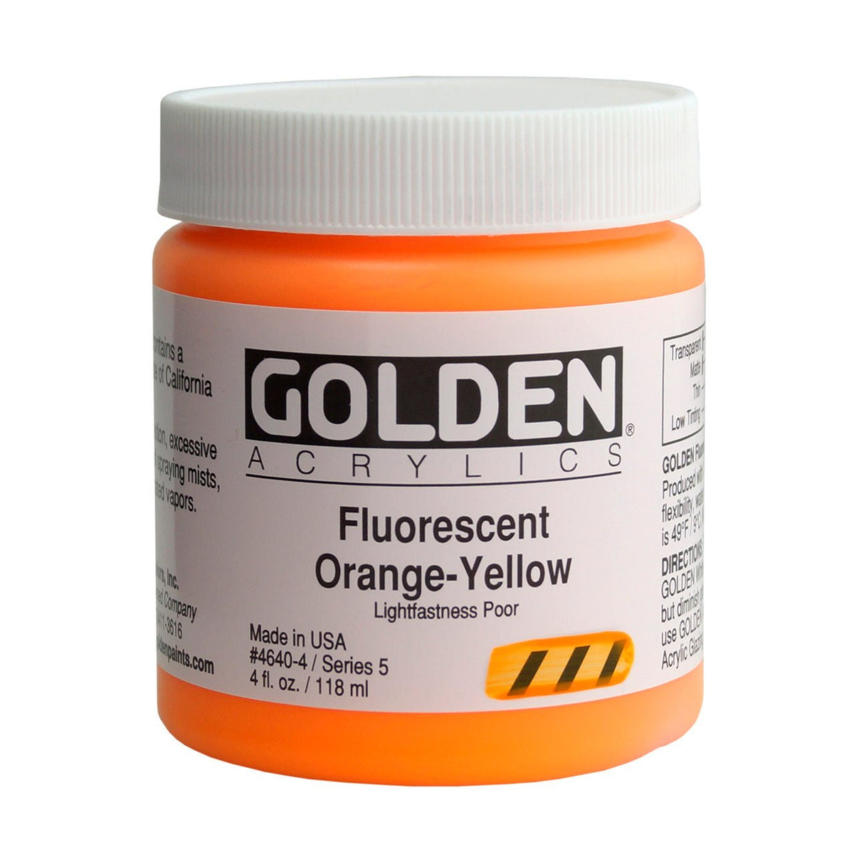 Golden Heavy Body Acrylic Fluorescent Orange-yellow 4 oz - merriartist.com