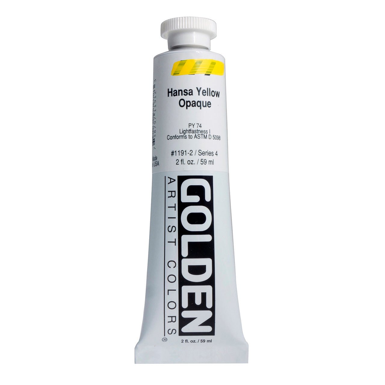 Golden Heavy Body Acrylic Hansa Yellow Opaque 2 oz - merriartist.com