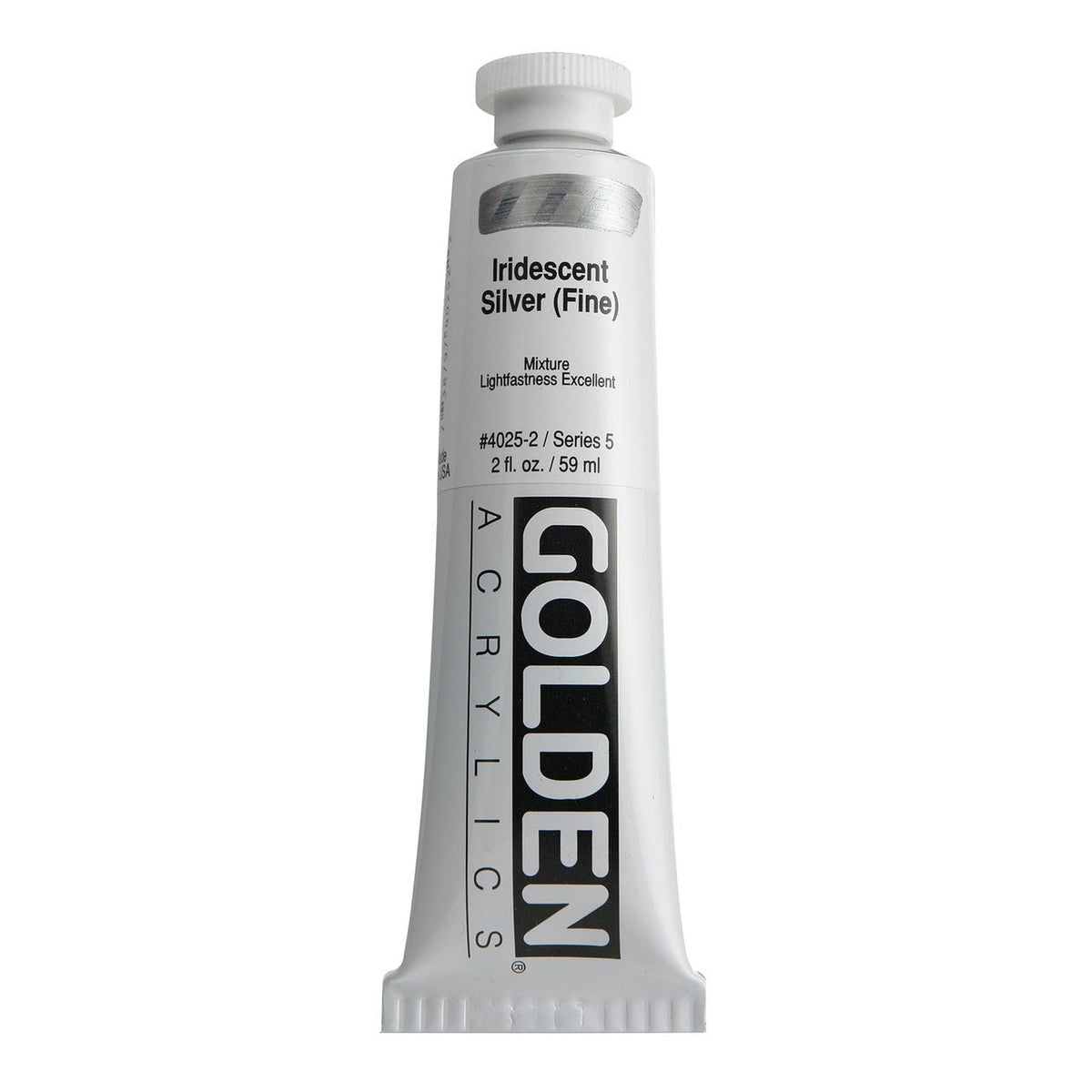 Golden Heavy Body Acrylic Iridescent Silver (fine) 2 oz - merriartist.com