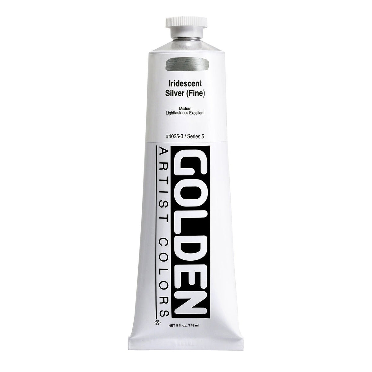 Golden Heavy Body Acrylic Iridescent Silver (fine) 5 oz - merriartist.com