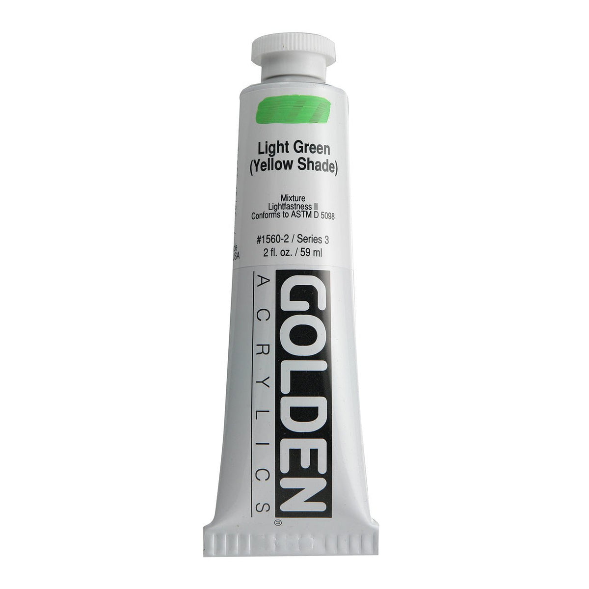 Golden Heavy Body Acrylic Light Green (yellow shade) 2 oz - merriartist.com