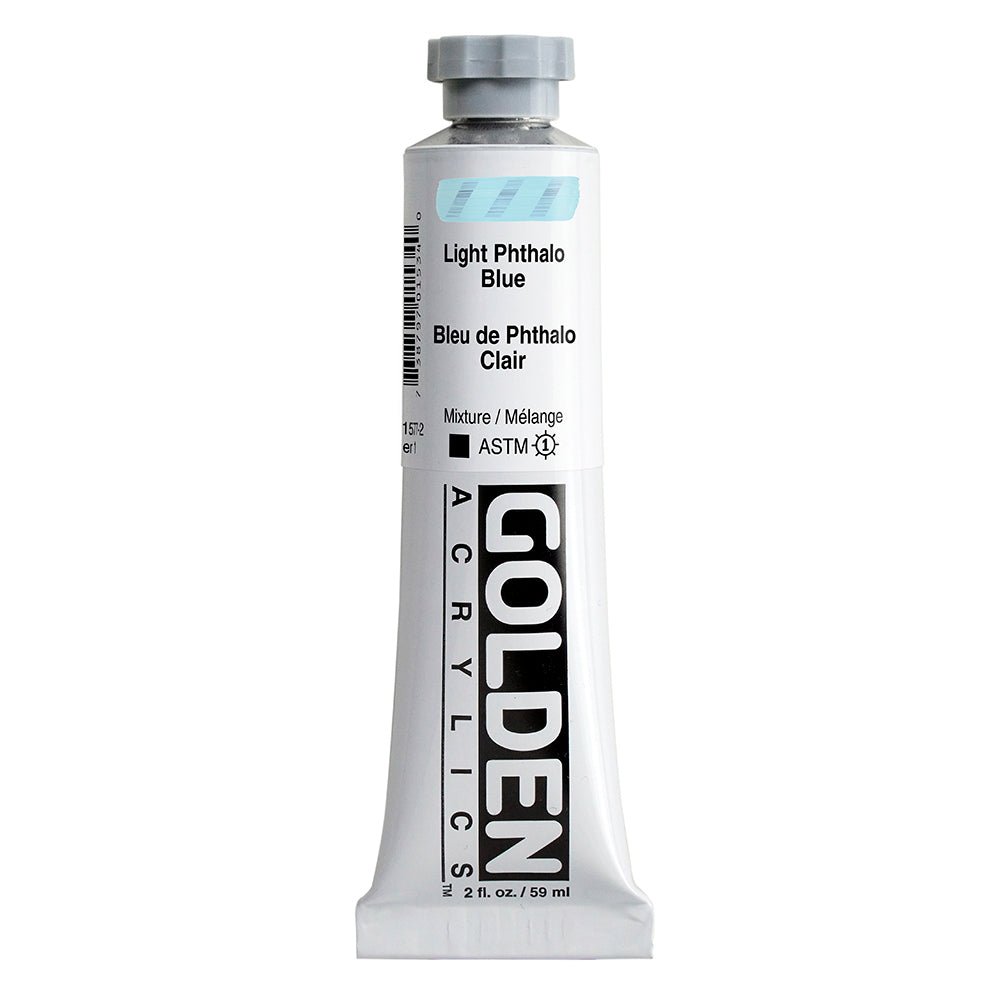 Golden Heavy Body Acrylic Light Phthalo Blue 2 oz - merriartist.com