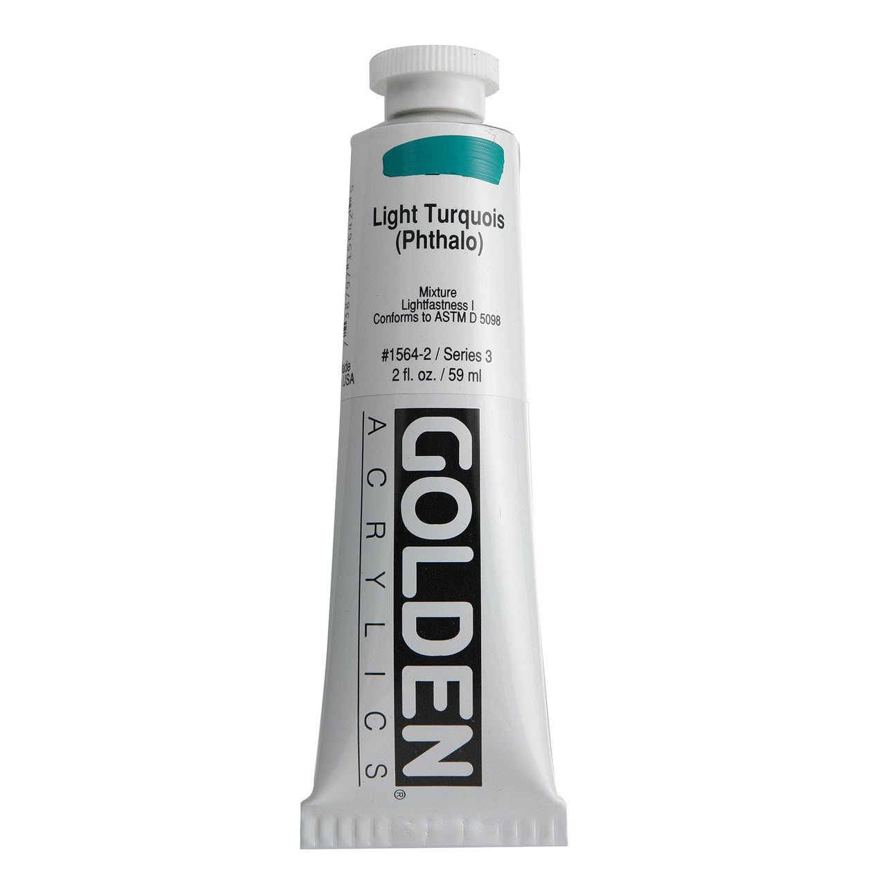 Golden Heavy Body Acrylic Light Turquoise (Phthalo) 2 oz - merriartist.com