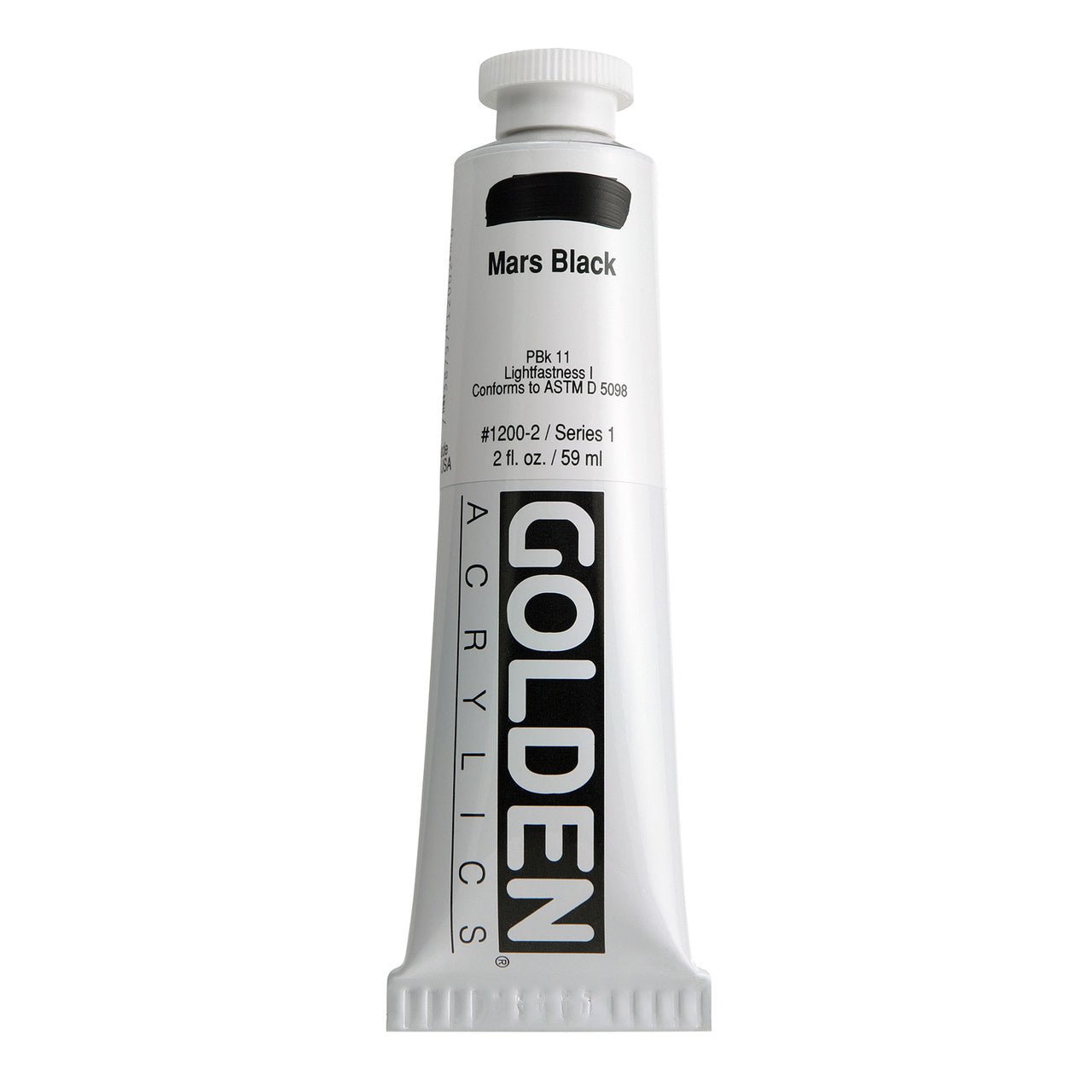 Golden Heavy Body Acrylic Mars Black 2 oz - merriartist.com